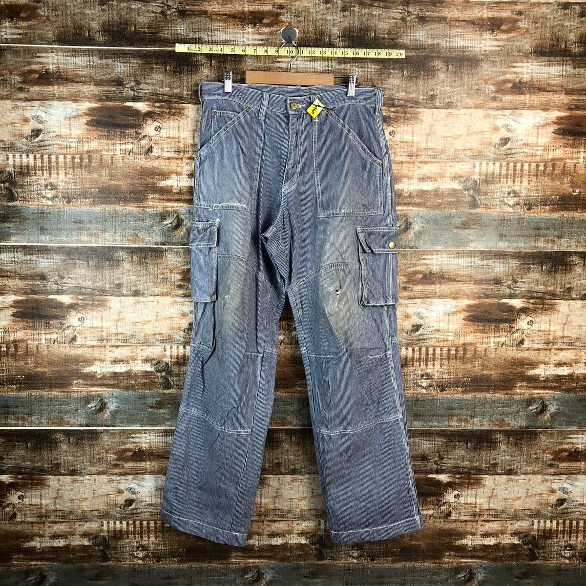 Dogman Blue Striped Multipocket utility cargo Pants #A2160