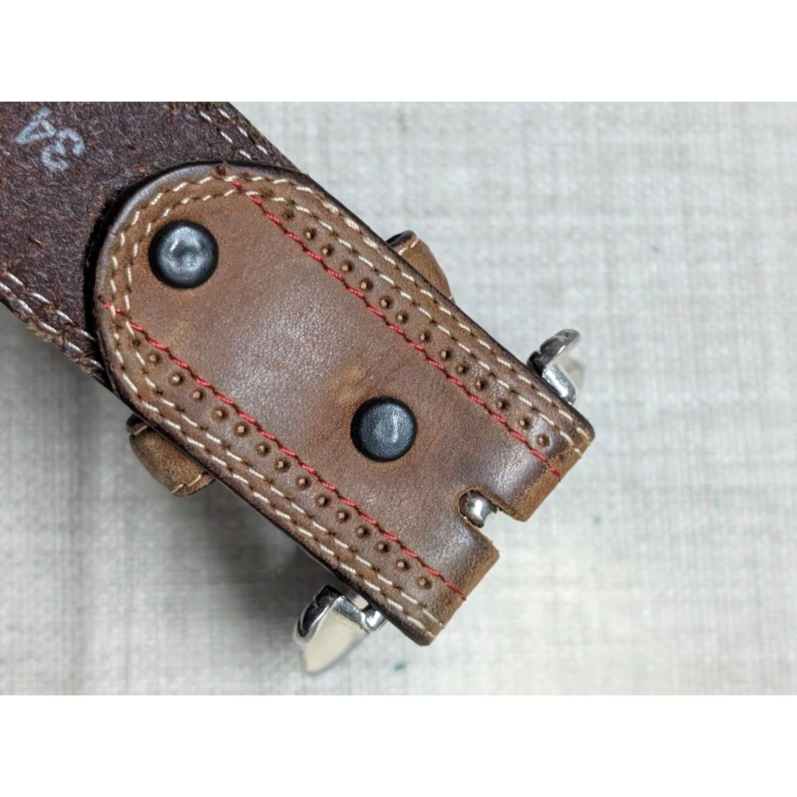 Tony Lama VINTAGE Tony Lama belt Concho western belt 32 brown leather Mens Belt Size 32 - 4 Thumbnail