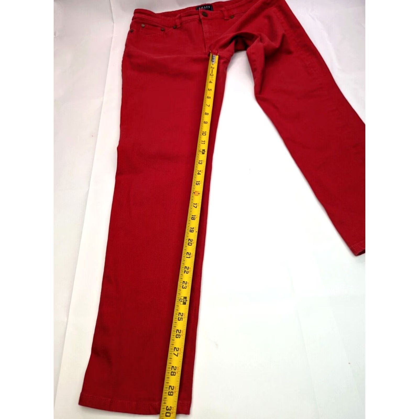 Chaps Chaps Denim Jeans Red Denim Pants Tapered Women 10 32x30 Vintage? No Size 32" / US 10 / IT 46 - 7 Thumbnail