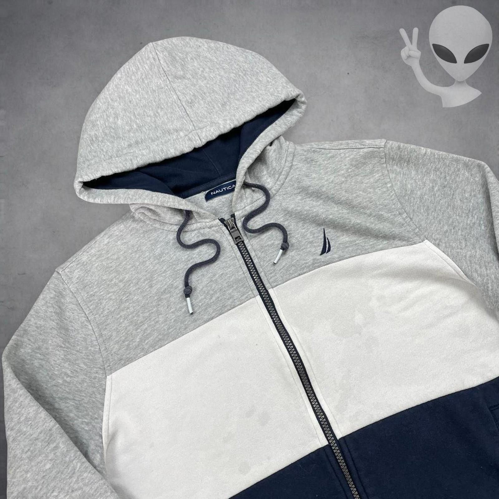 Nautica Nautica Gray Navy Colorblock Full Zip Hoodie Small Size US S / EU 44-46 / 1 - 2 Thumbnail