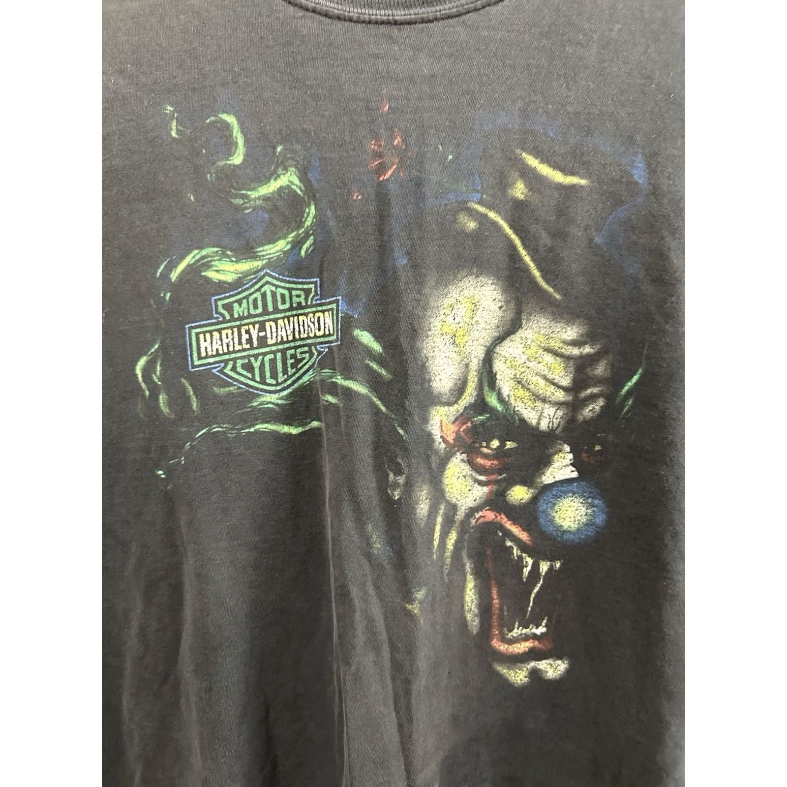 Harley Davidson VINTAGE Harley-Davidson Scary Clown Biker T-Shirt 2XL Black Mens Size US XXL / EU 58 / 5 - 5 Thumbnail