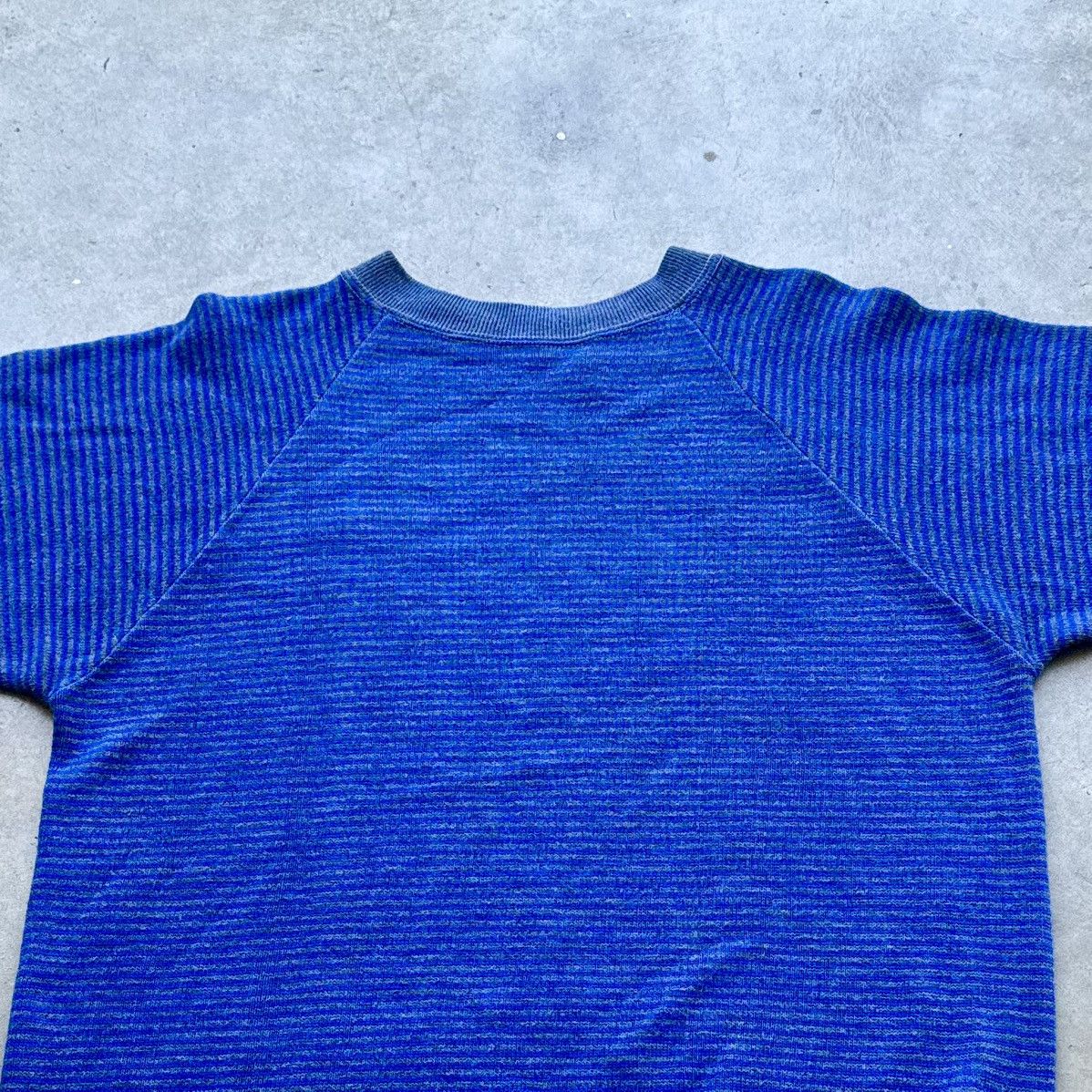 Sears VINTAGE BLUE STRIPED ACRYLIC 60s TEE! Size US L / EU 52-54 / 3 - 4 Thumbnail