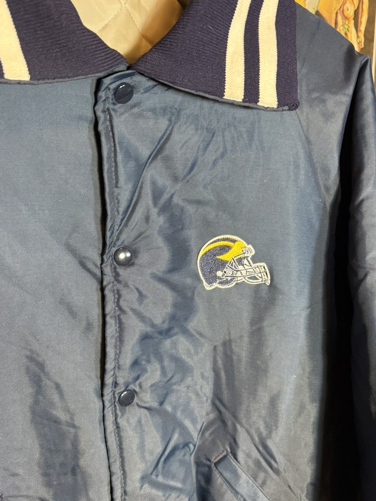 Vintage Vintage Michigan Wolverines Bomber Jacket Size US L / EU 52-54 / 3 - 3 Thumbnail