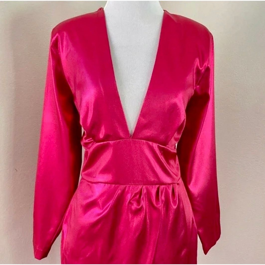 Zara ZARA BLOGGER FAVORITE LAMINATED MINI DRESS FUCHSIA Size M / US 6-8 / IT 42-44 - 8 Thumbnail