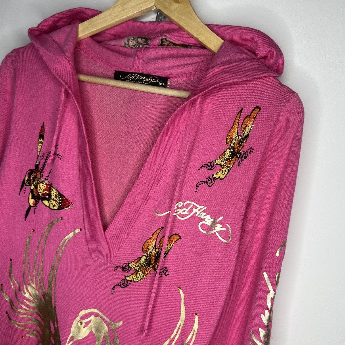Christian Audigier × Ed Hardy × Vintage ED HARDY REFLECTIVE FULL PRINTED MINI DRESS Size M / US 6-8 / IT 42-44 - 7 Thumbnail