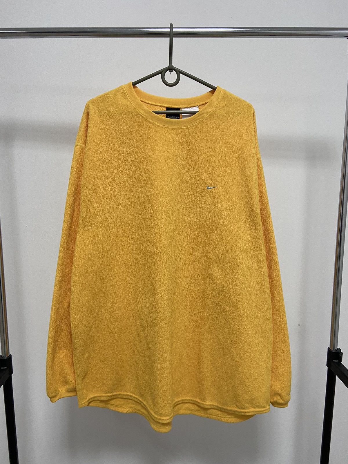 Nike Sweatshirt Vintage Fleece Small Swoosh Yellow