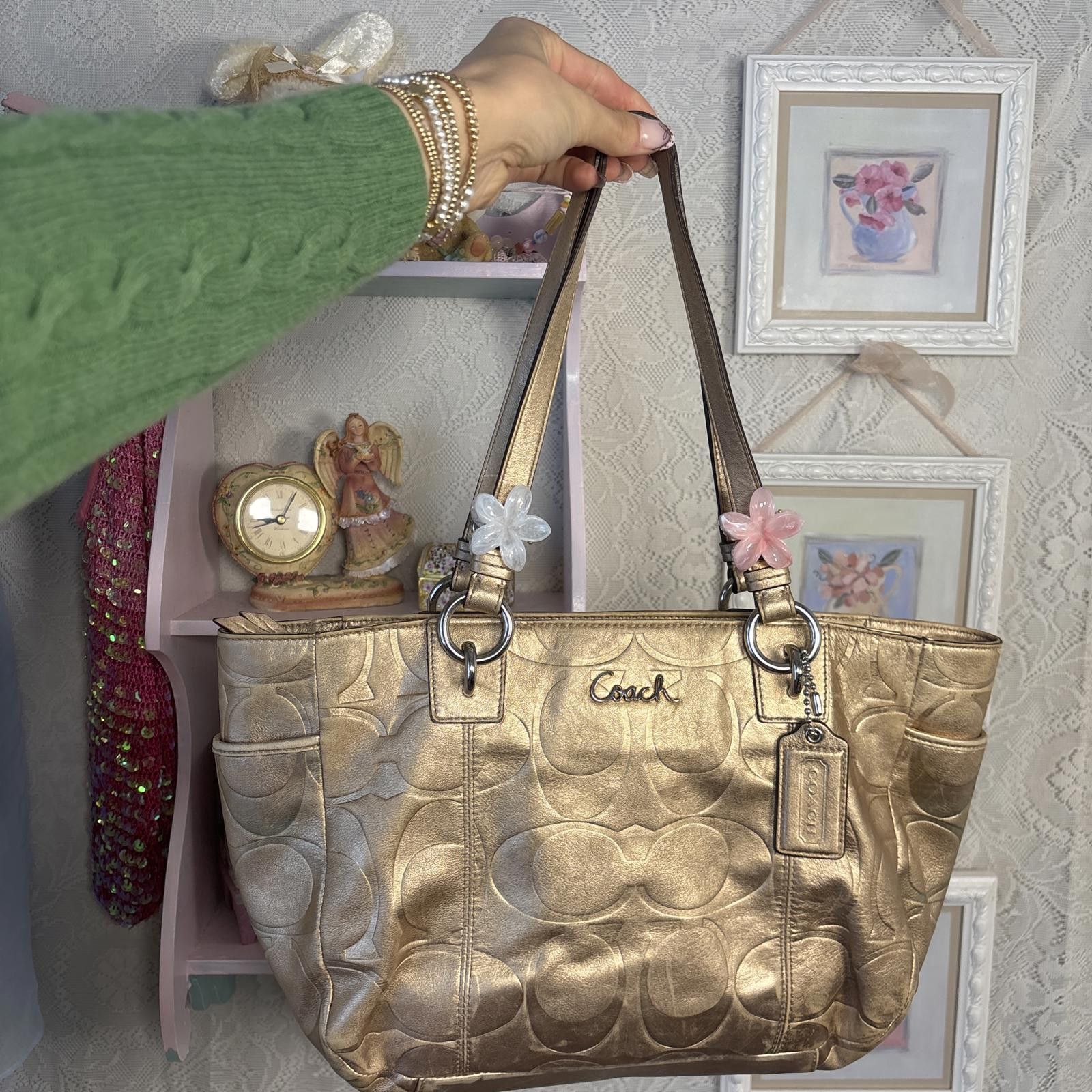 Coach vintage coach gold monogram tote purse Size ONE SIZE - 1 Thumbnail