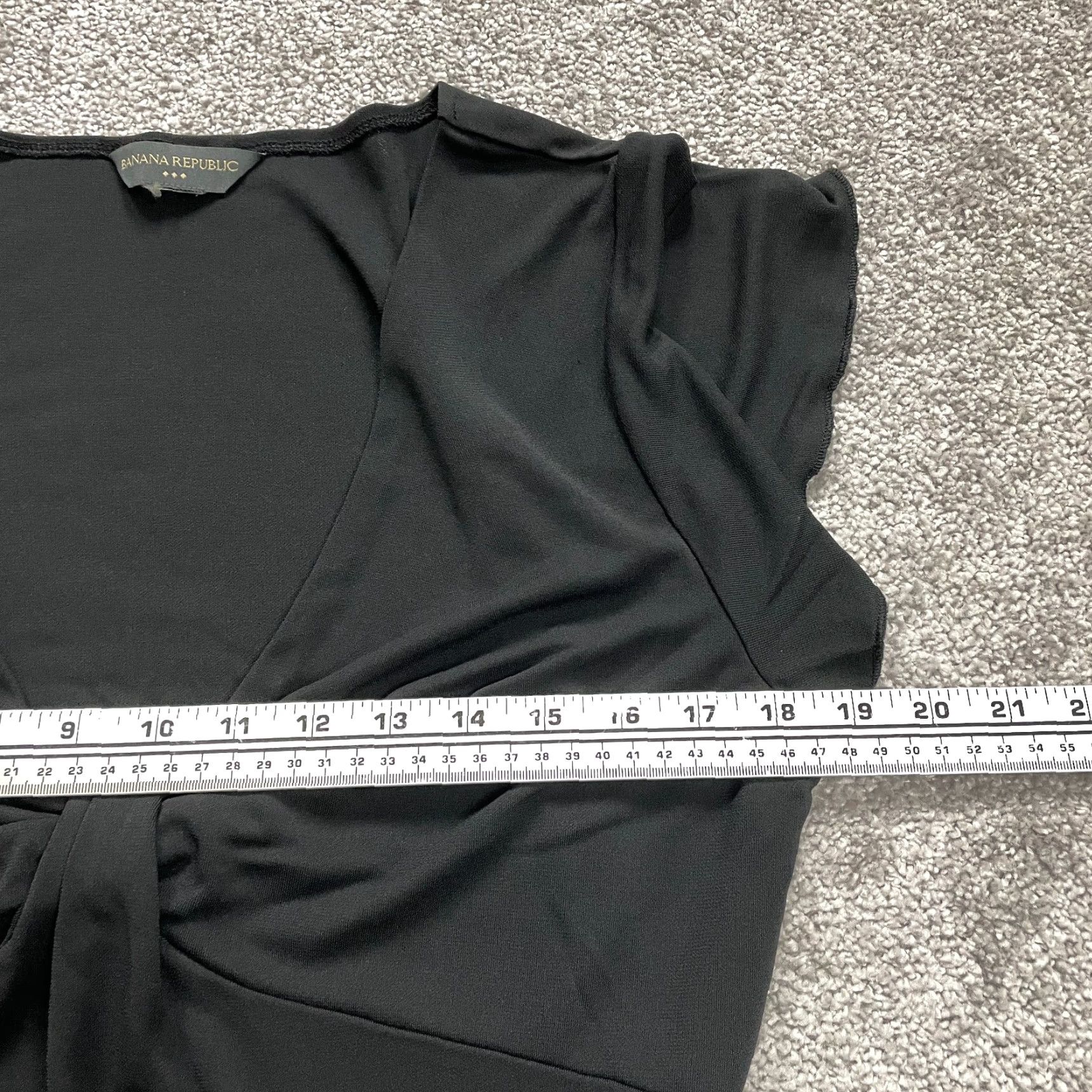 Banana Republic VINTAGE Banana Republic Maxi Dress Women Solid Black Long Stretch Short Sleeve Party Formal Office Casual Spring Summer Fall Winter M Size 32" / US 10 / IT 46 - 6 Thumbnail
