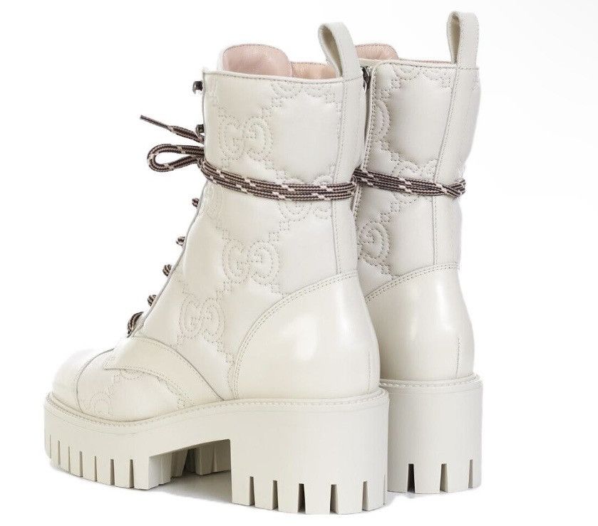 Gucci Gucci GG Matelasse Lace Up Quilted Platform Combat Boots Size US 11 / IT 41 - 2 Thumbnail