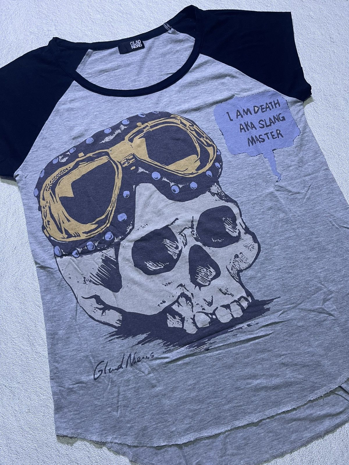 Hysteric Glamour Y2K GLAD NEWS short sleeve tshirt big skull motif Size M / US 6-8 / IT 42-44 - 2 Thumbnail