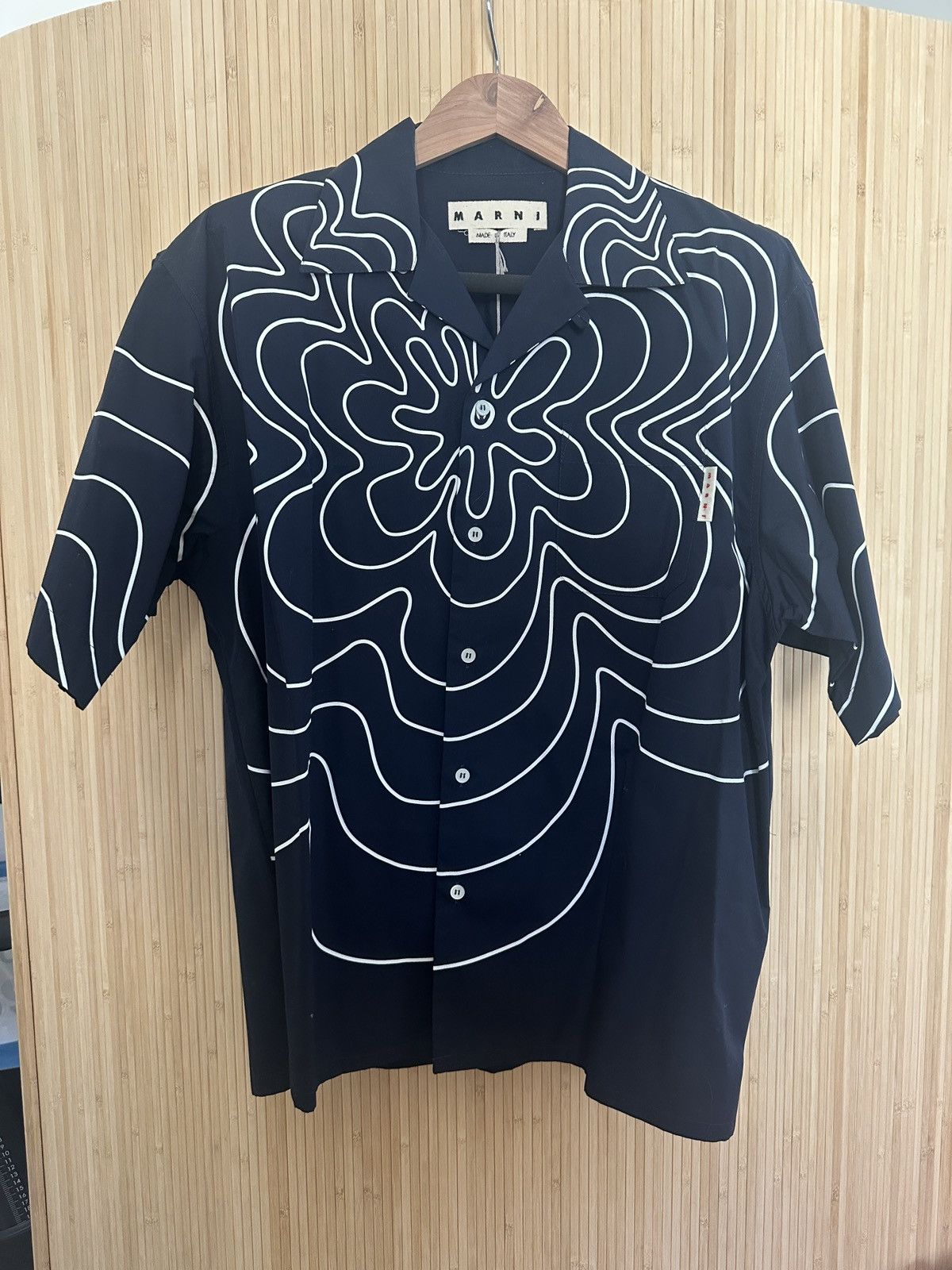 Marni Vibrating flower poplin short sleeve bowling shirt Size US L / EU 52-54 / 3 - 1 Thumbnail