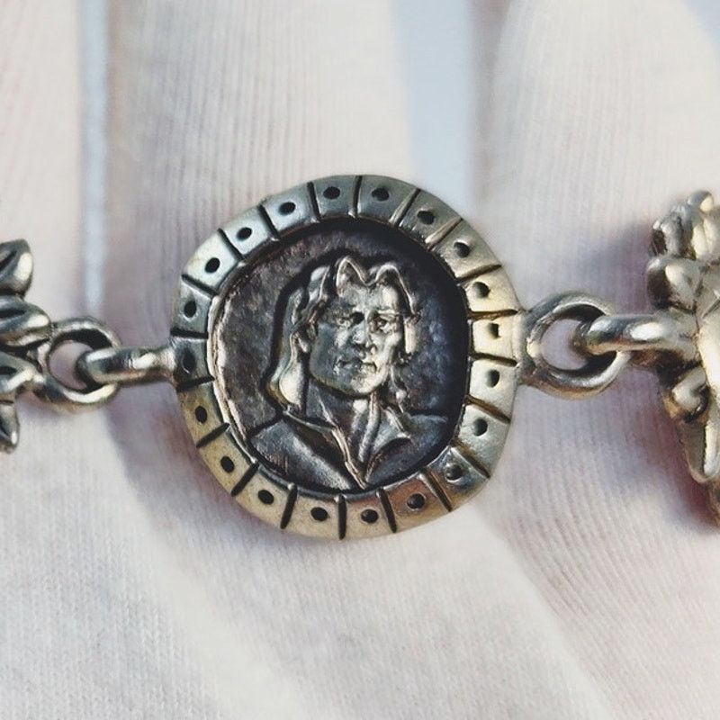 Disney Disney Pocahontas John Smith Silver Pewter Vintage Bracelet Size ONE SIZE - 4 Thumbnail