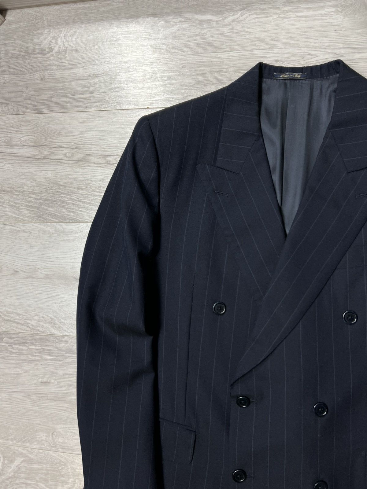 Zilli Vintage Zilli Wool Double Breasted Striped Blazer Jacket Size 40R - 3 Thumbnail