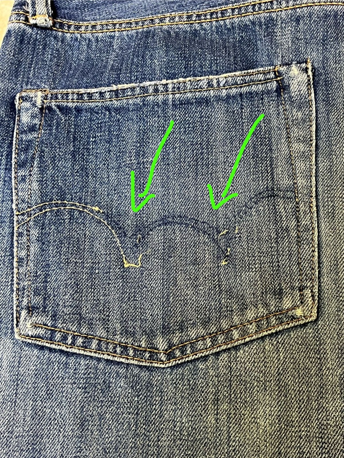 Edwin VINTAGE EDWIN 505SX-R DISTRESSED REDLINE SELVEDGE JEANS Size US 33 - 20 Thumbnail