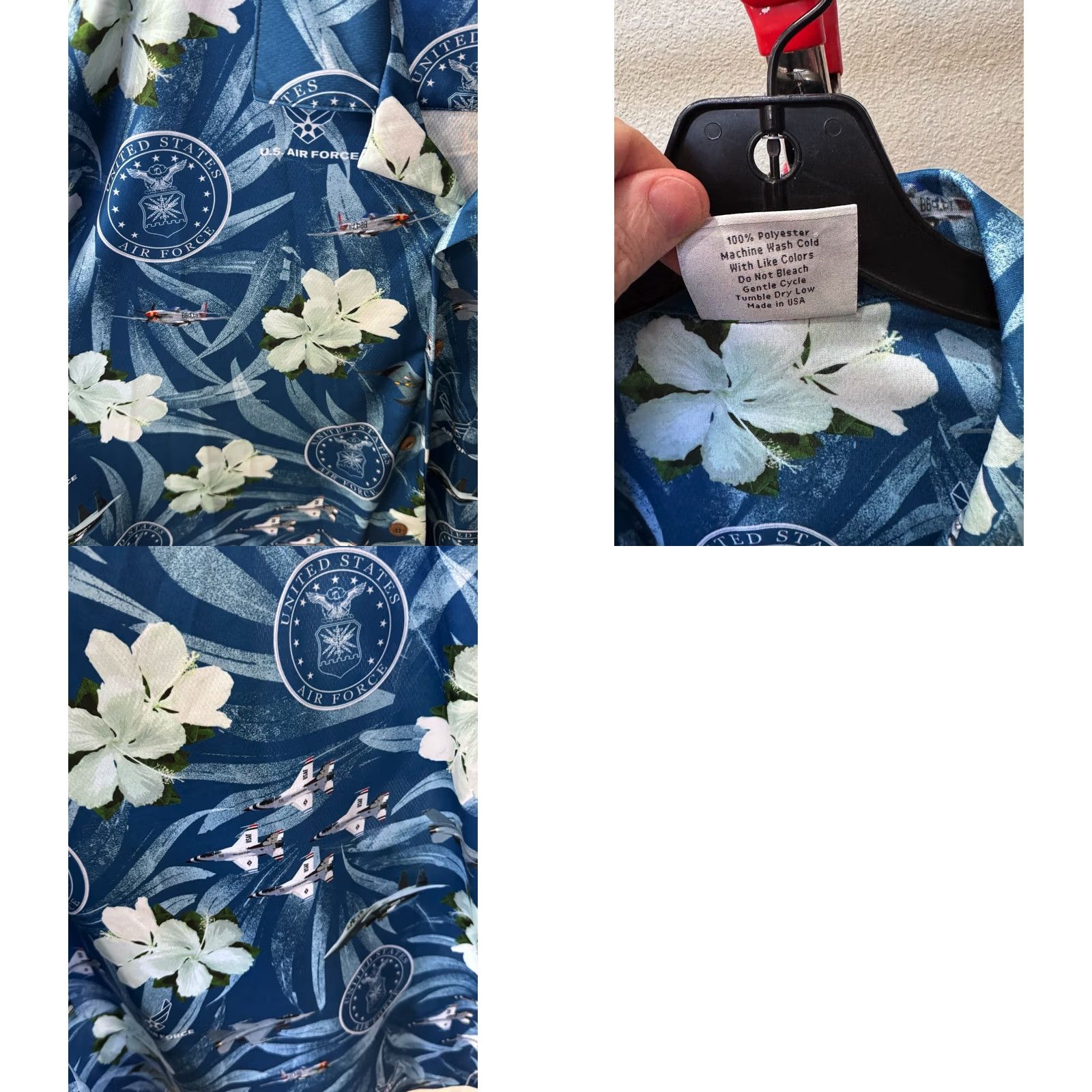Vintage RARE United States Air Force Licensed Hawaiian SHORT SLEEVE BUTTON UP SHIRT XL Size US XL / EU 56 / 4 - 8 Thumbnail