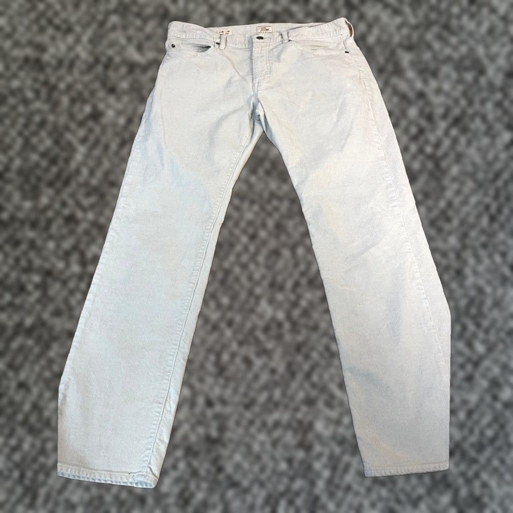 J.Crew J. Crew Mens Corduroy Pants Light Blue Straight Leg 35x32 Chino Casual 5-Pocket Size US 35 - 1 Thumbnail