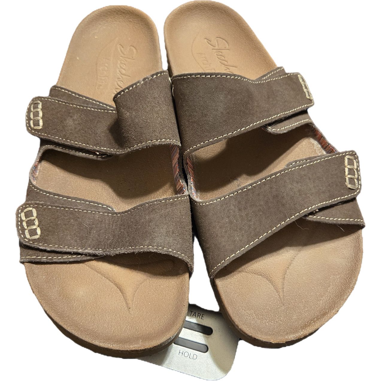 SKECHERS Skechers Arch Fit Brown leather Double Strap Slides 8 sandal Size US 8 / IT 38 - 2 Thumbnail