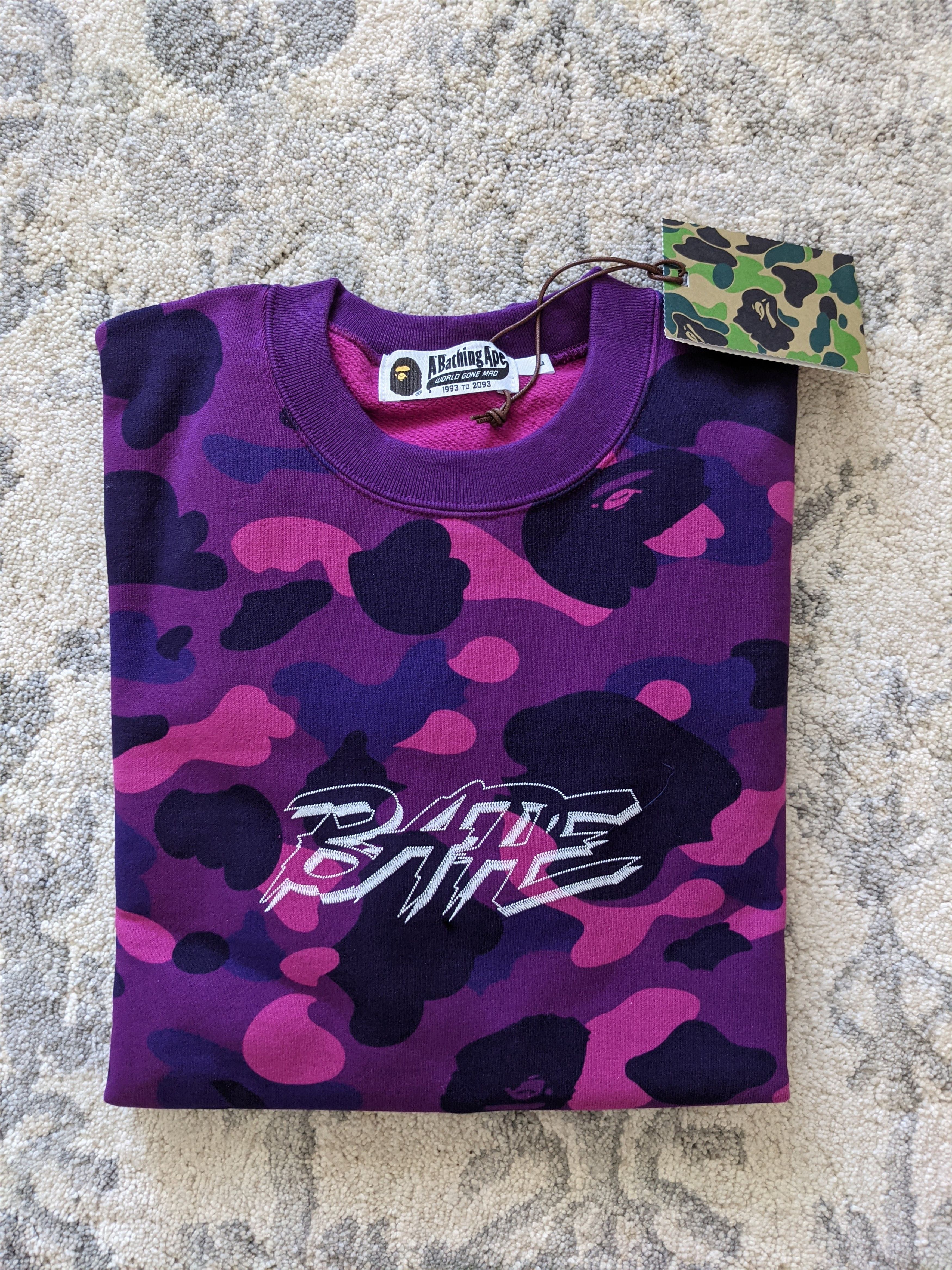 Bape Bape Purple Camo Crewneck Size US L / EU 52-54 / 3 - 2 Thumbnail