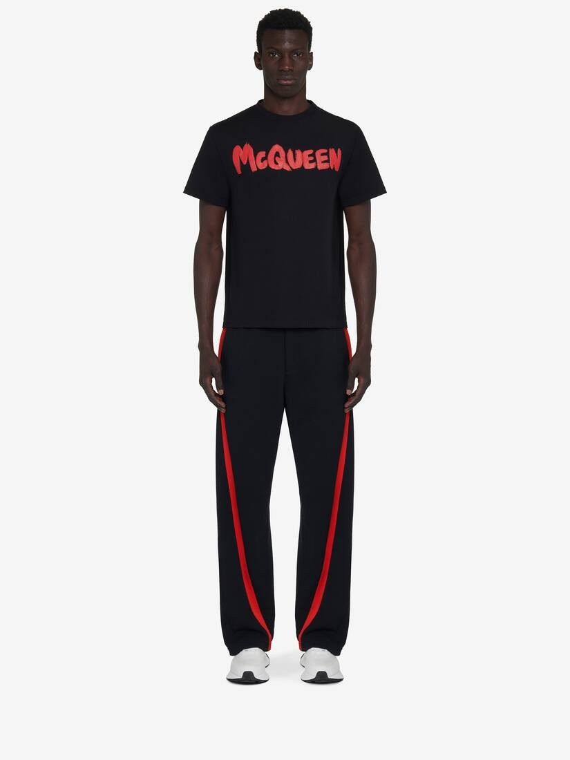 Alexander McQueen o1w1db10725 McQueen Graffiti T-Shirt in Black/Red Size US M / EU 48-50 / 2 - 3 Thumbnail