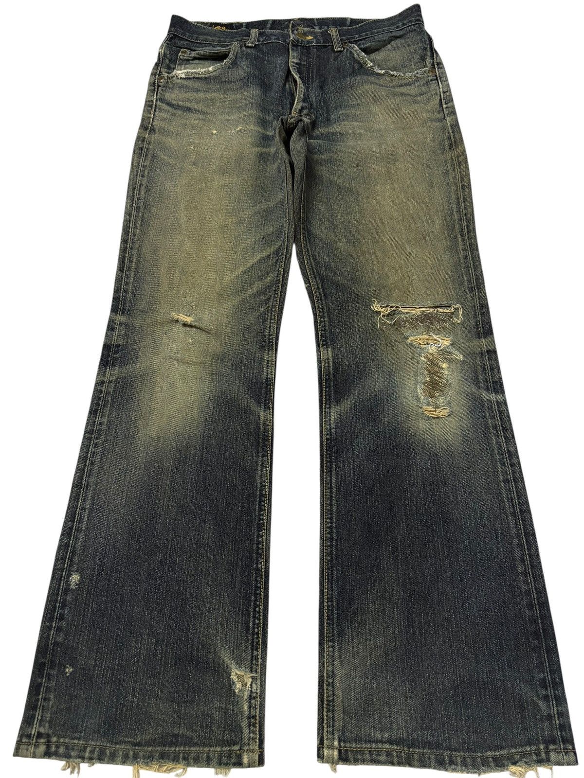 Lee Vtg Lee Japan Faded Mud Wash Distressed Jeans Size US 30 / EU 46 - 1 Thumbnail