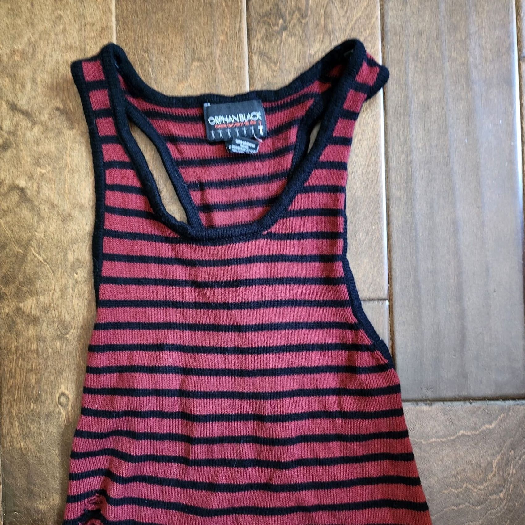 Vintage Orphan Black Tank Top Shirt XS Women Striped Limited Edition Sleeveless Pullover Black casual Summer Spring Fall Mens Womens Girls not applicable Size XS / US 0-2 / IT 36-38 - 3 Thumbnail