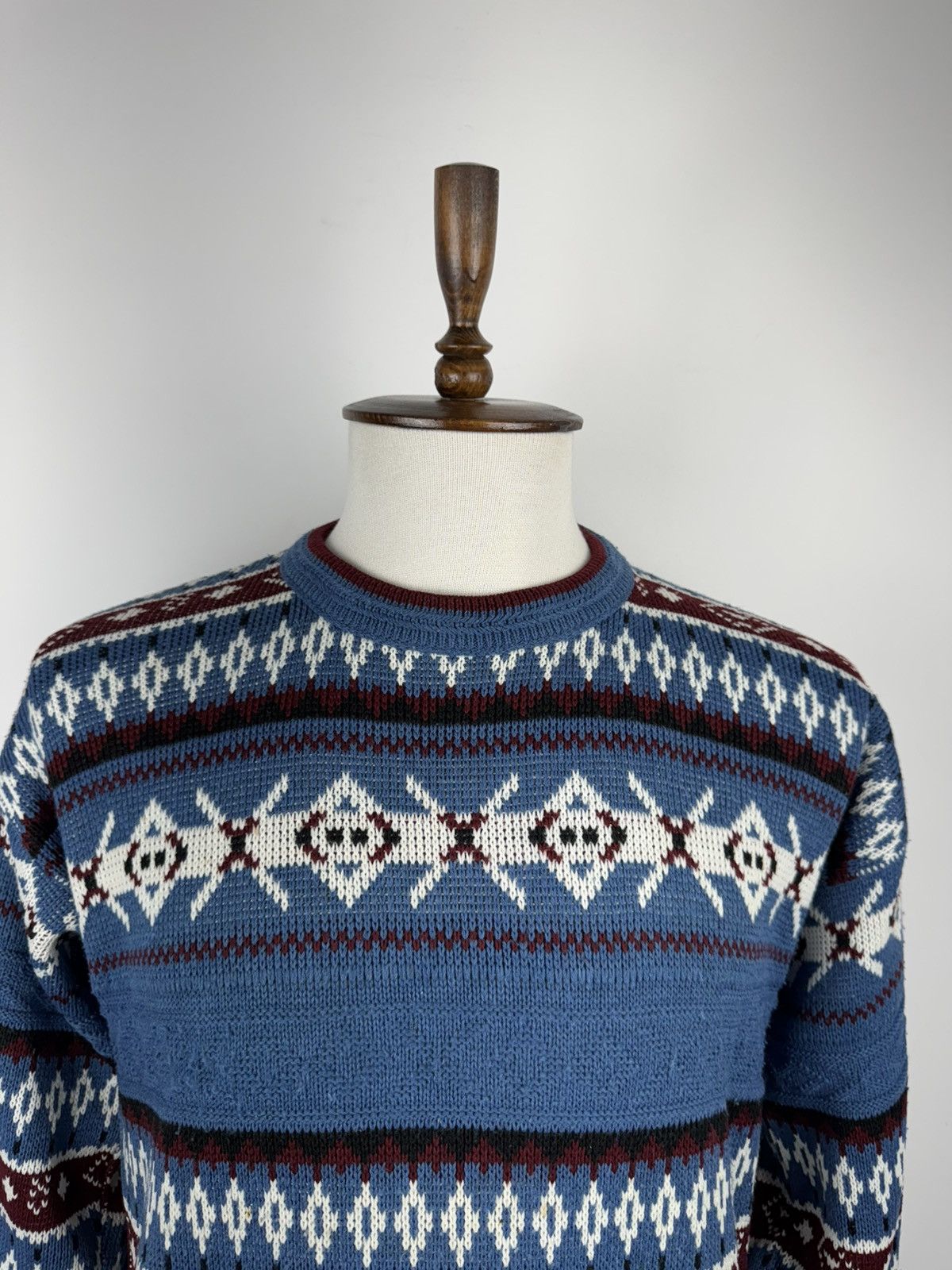 Japanese Brand × Vintage Vintage Unbranded Acrylic Retro 90’ Sweater Crew Jumper Size US M / EU 48-50 / 2 - 2 Thumbnail