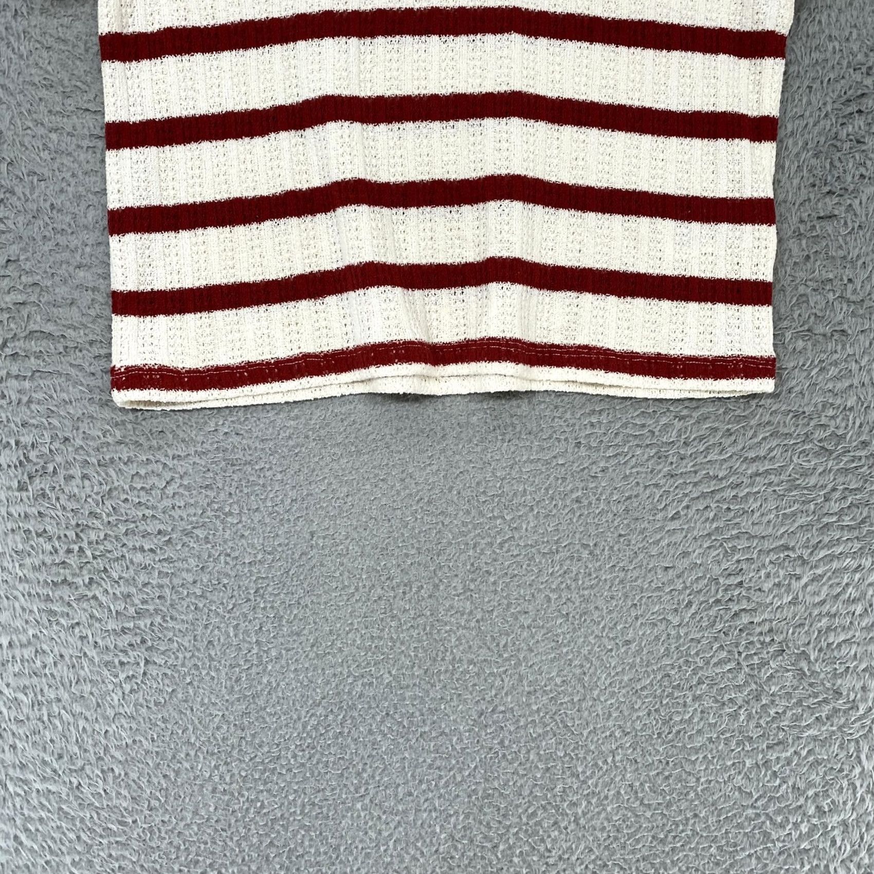 Madewell Madewell Polo Shirt Womens Small White Striped Open Knit Short Sleeve Knit Lightweight Casual Polo Size S / US 4 / IT 40 - 2 Thumbnail