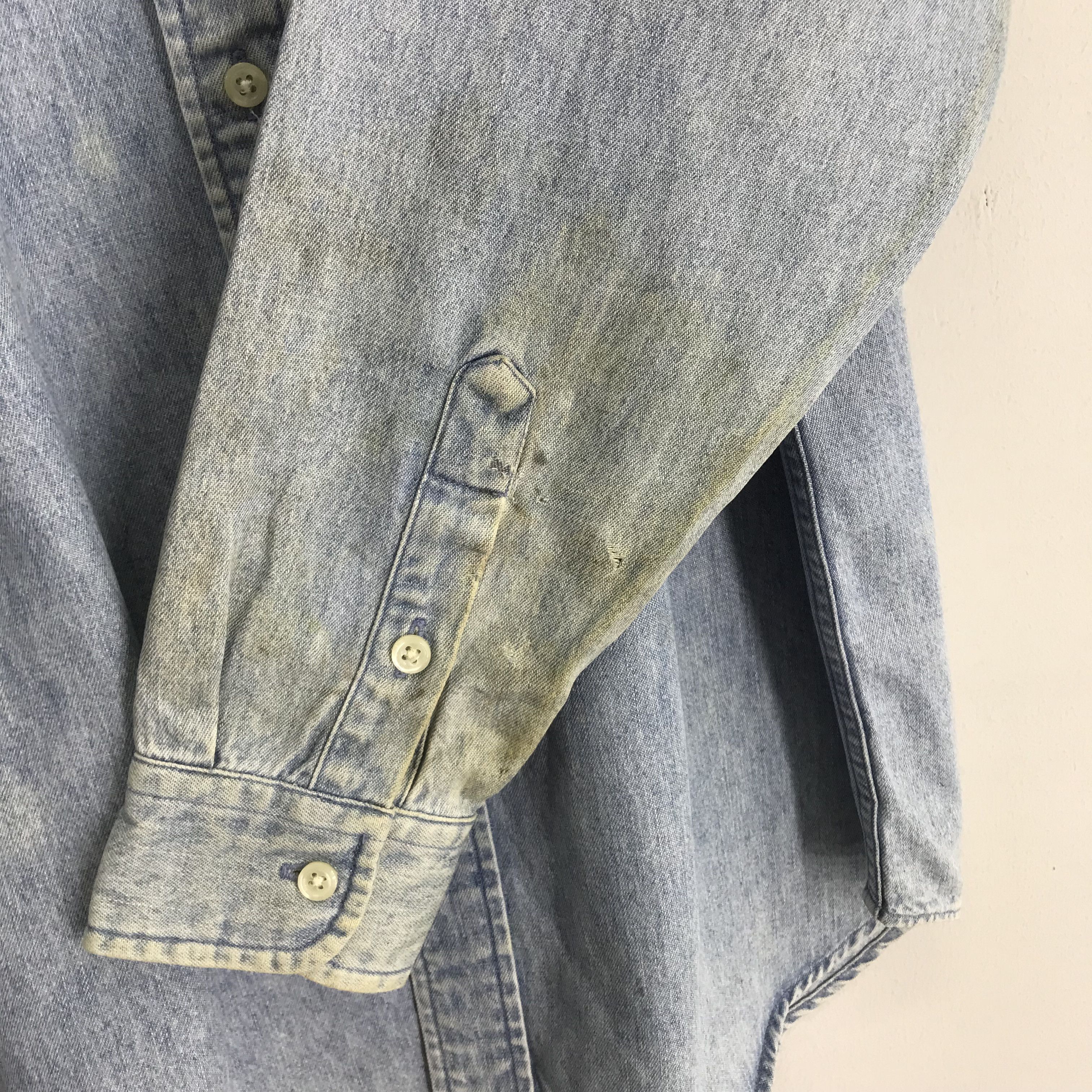 Polo Ralph Lauren × Vintage Vintage 90s Polo Ralph Lauren Small Pony Denim Jeans Shirt Size US L / EU 52-54 / 3 - 7 Thumbnail