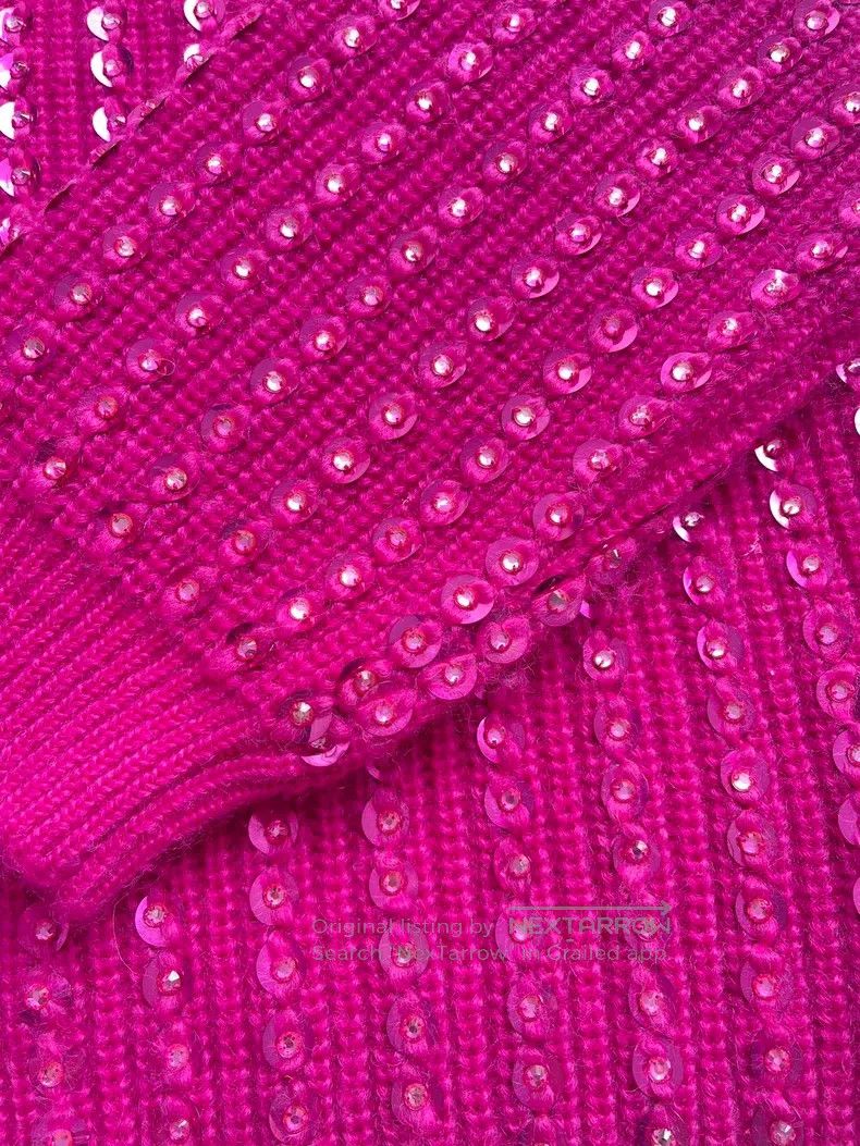 Valentino Valentino Rhinestone sequin mohair knit sweater Size S / US 4 / IT 40 - 4 Thumbnail