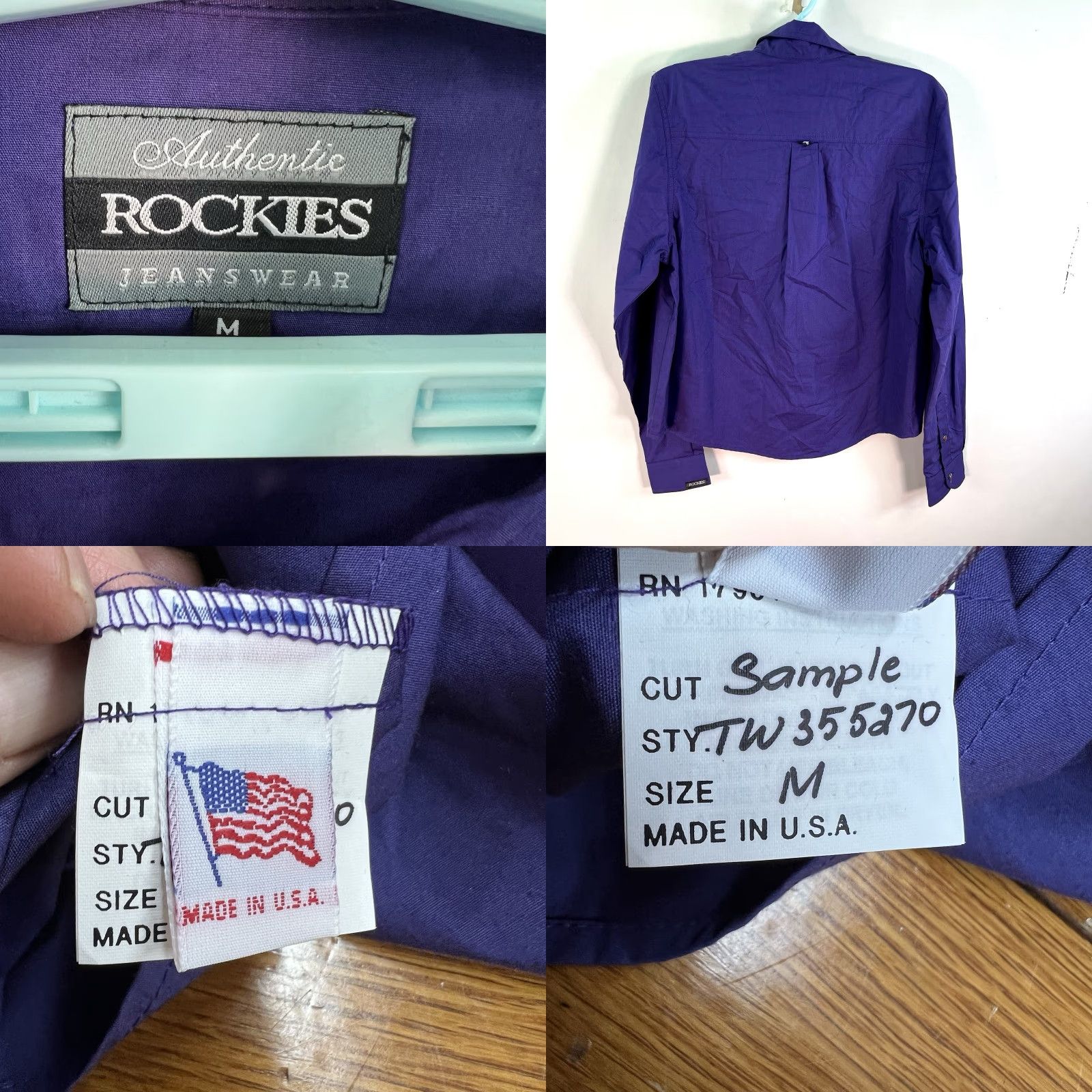 Vintage VINTAGE Rockies Western Shirt Women's Size M Purple Casual Western Style Embroidered Long Sleeve US 90s Womens Size M / US 6-8 / IT 42-44 - 8 Thumbnail