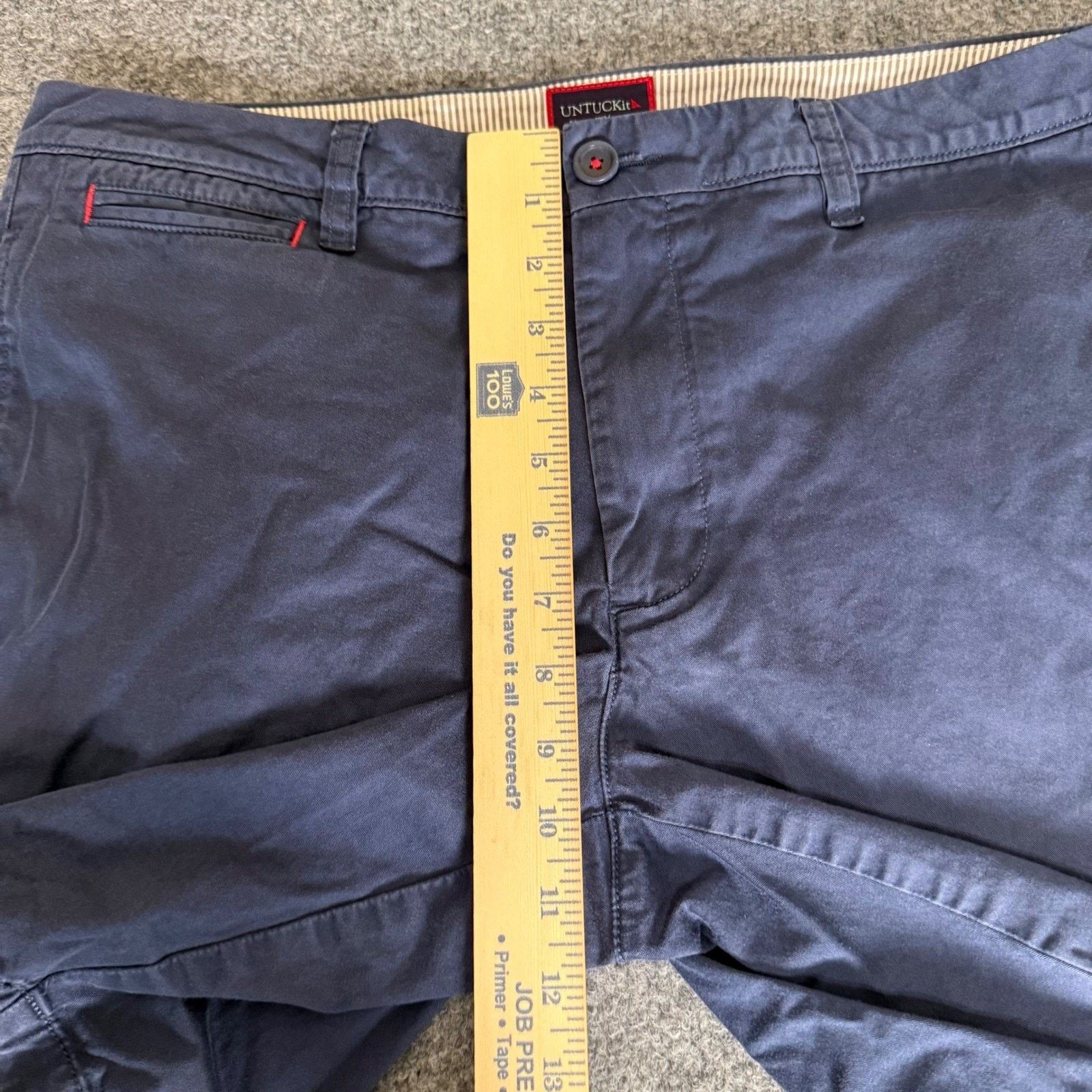 UNTUCKit UNTUCKit Mens Navy Blue Pima Cotton Stretch Chino Shorts 34 Size US 34 / EU 50 - 5 Thumbnail
