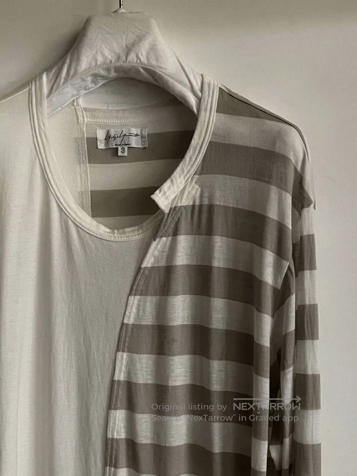 Yohji Yamamoto Sz 3 Yohji Yamamoto Stripe Joint L/S Tee. Size US L / EU 52-54 / 3 - 3 Thumbnail