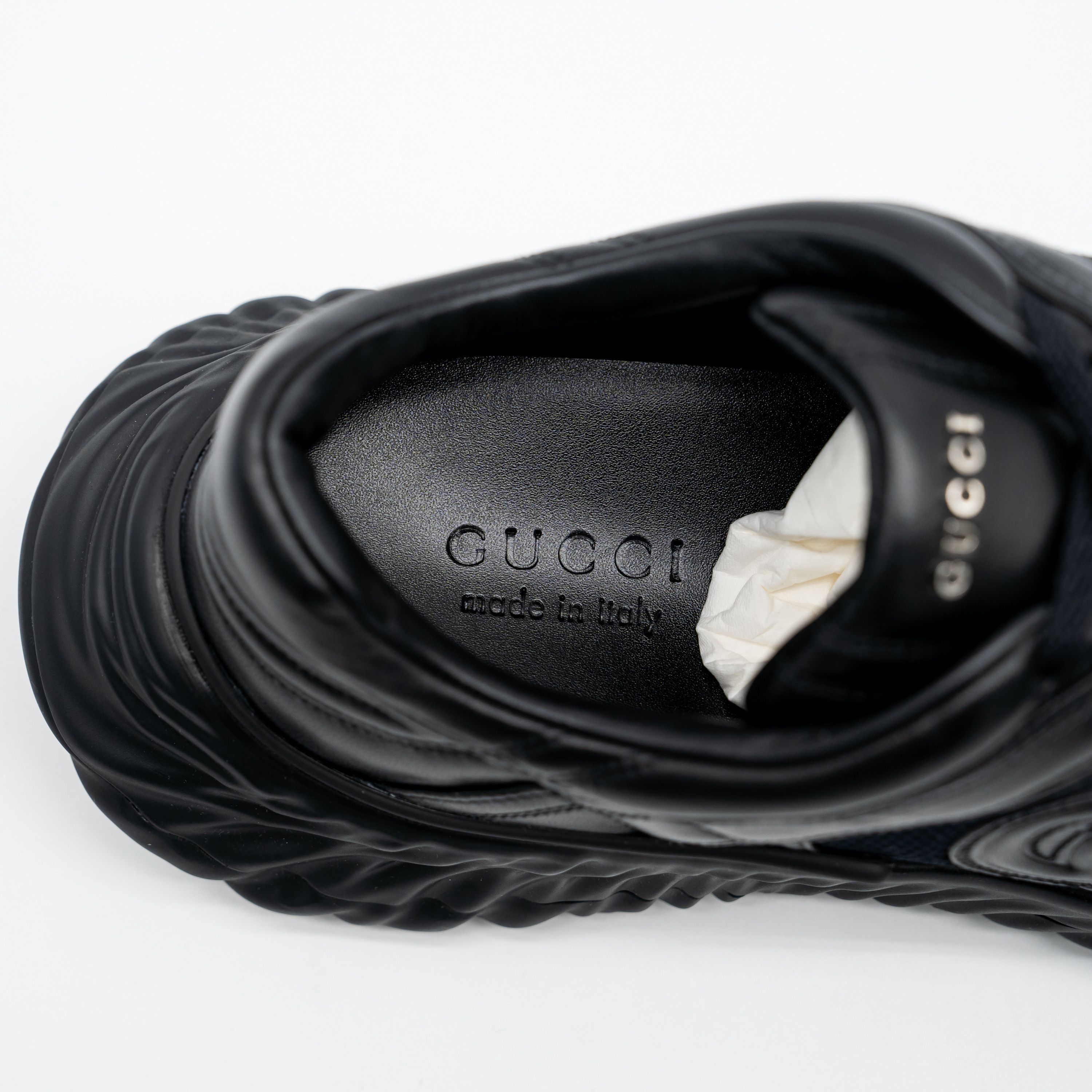 Gucci 13.5 US Gucci Ripple Sneakers Triple Black Leather GG Size US 14 / EU 47 - 10 Thumbnail