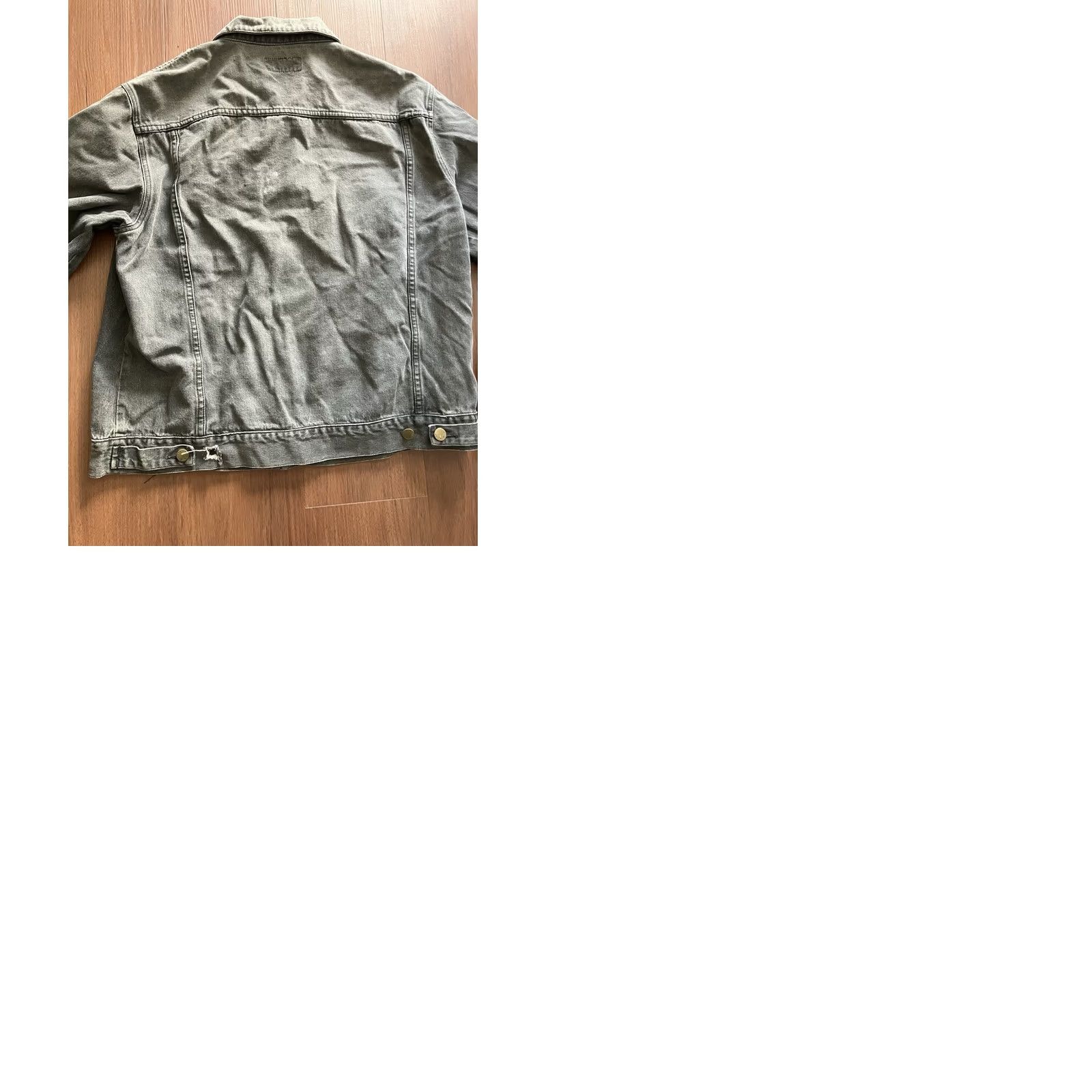 Vintage VINTAGE Expressions Denim Jacket Short 80s Grunge Mens L Gray Cotton Distressed Pockets Button Front Size US L / EU 52-54 / 3 - 9 Thumbnail