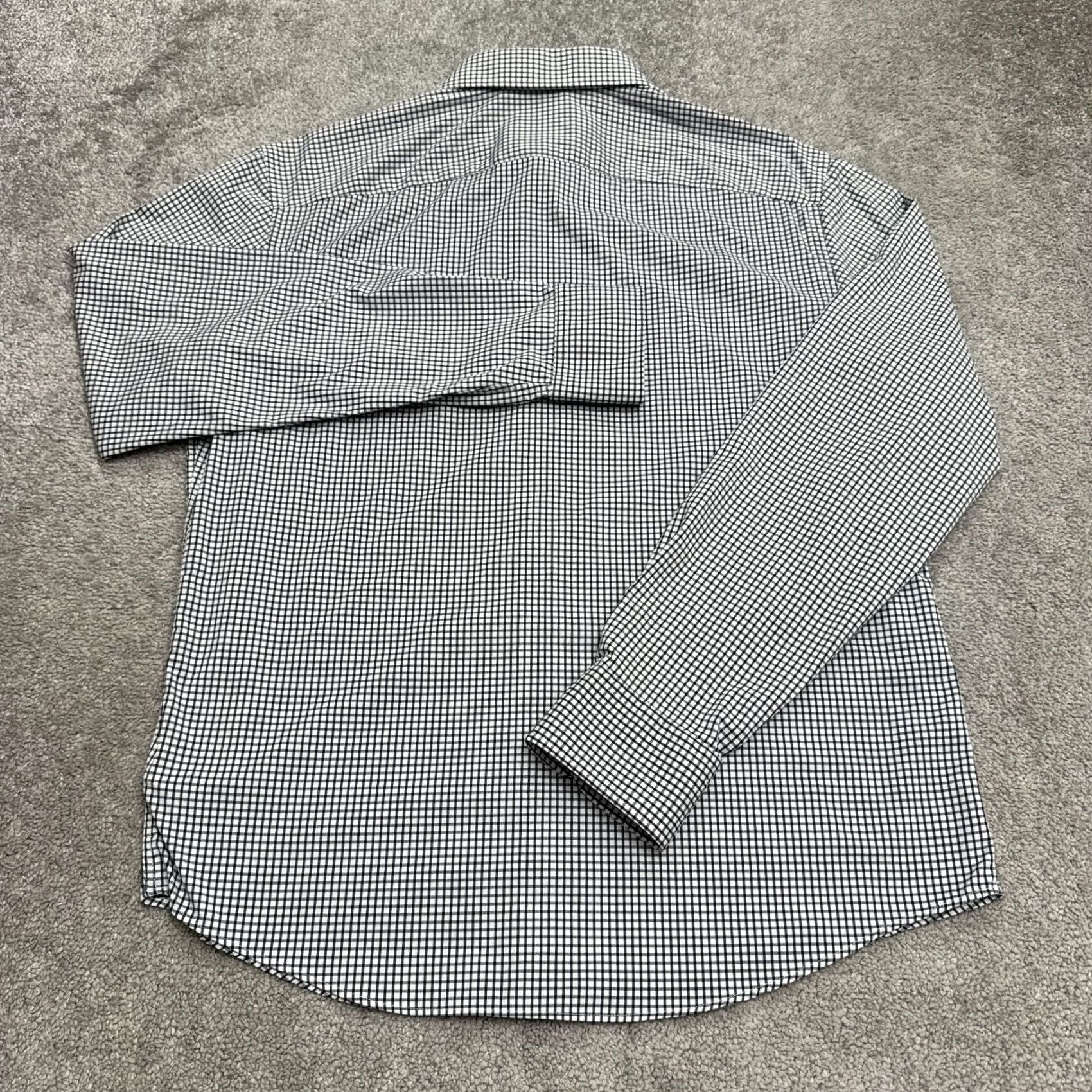 UNTUCKit UNTUCKit Wagner Shirt Mens Medium Black White Gingham Check Button Down Nylon Size US M / EU 48-50 / 2 - 2 Thumbnail
