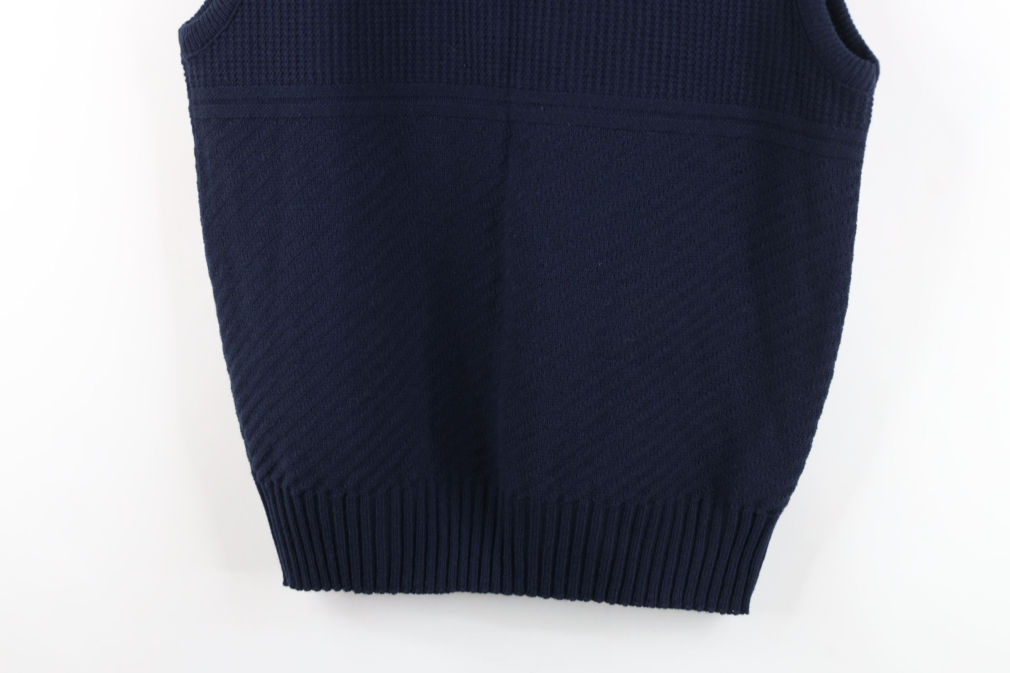 Vintage Vintage 70s Streetwear Ribbed Knit Sweater Vest Blue USA Size US L / EU 52-54 / 3 - 3 Thumbnail