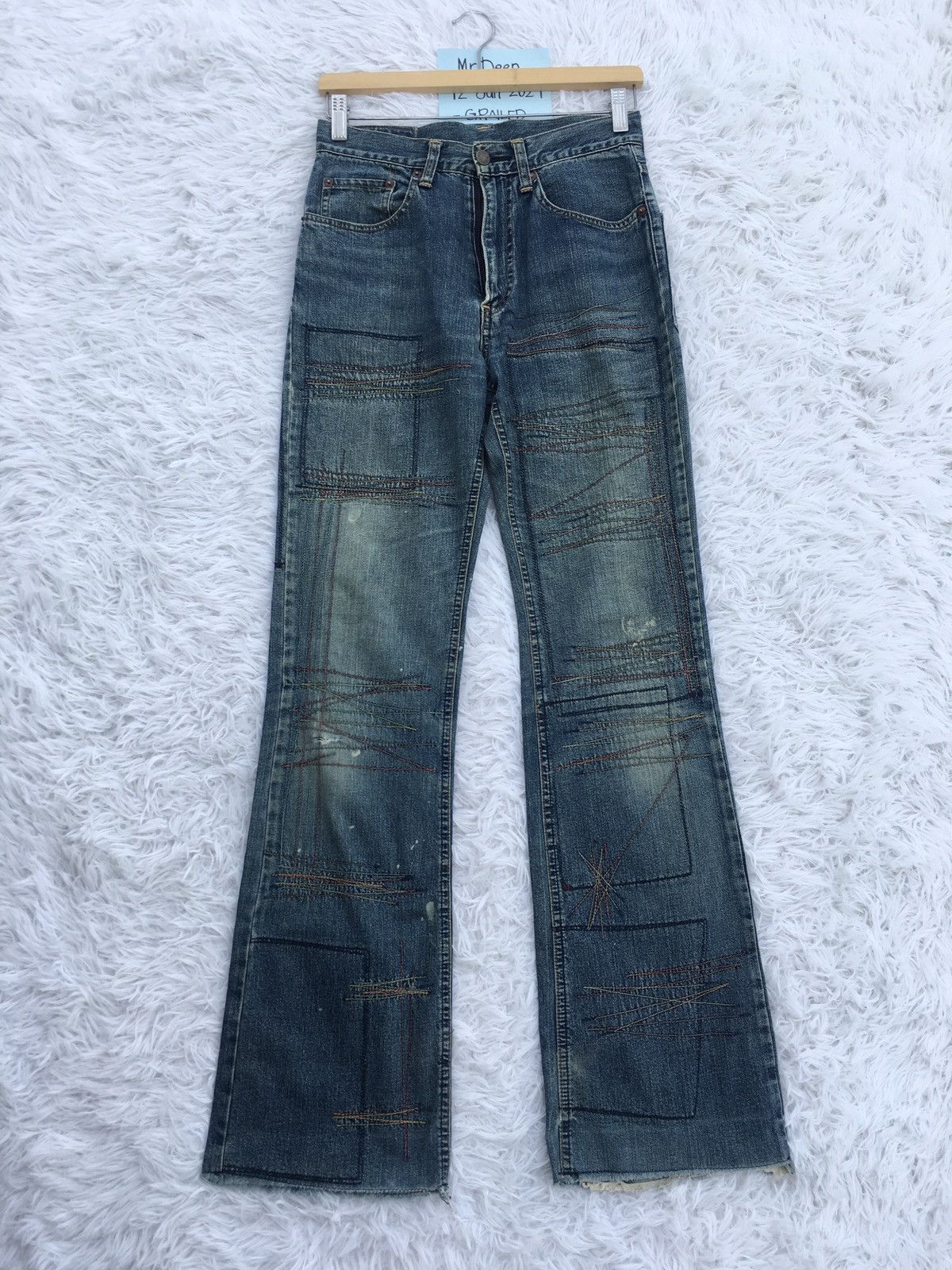 image of Vintage Hysteric Glamour Kinky Patchwork Jeans in Blue, Women's (Size 28)