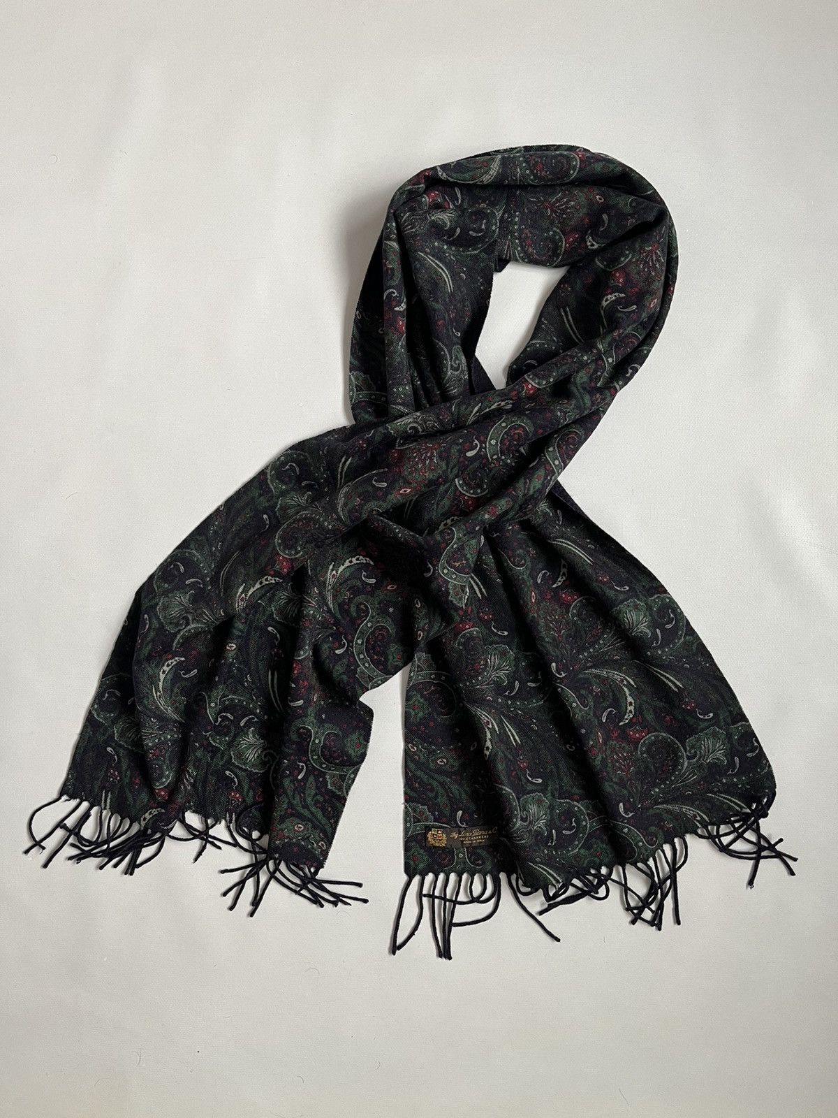 Loro Piana Inc Loro Piana Cashmere Wool Blue Paisley Scarf Scarve Size ONE SIZE - 1 Thumbnail