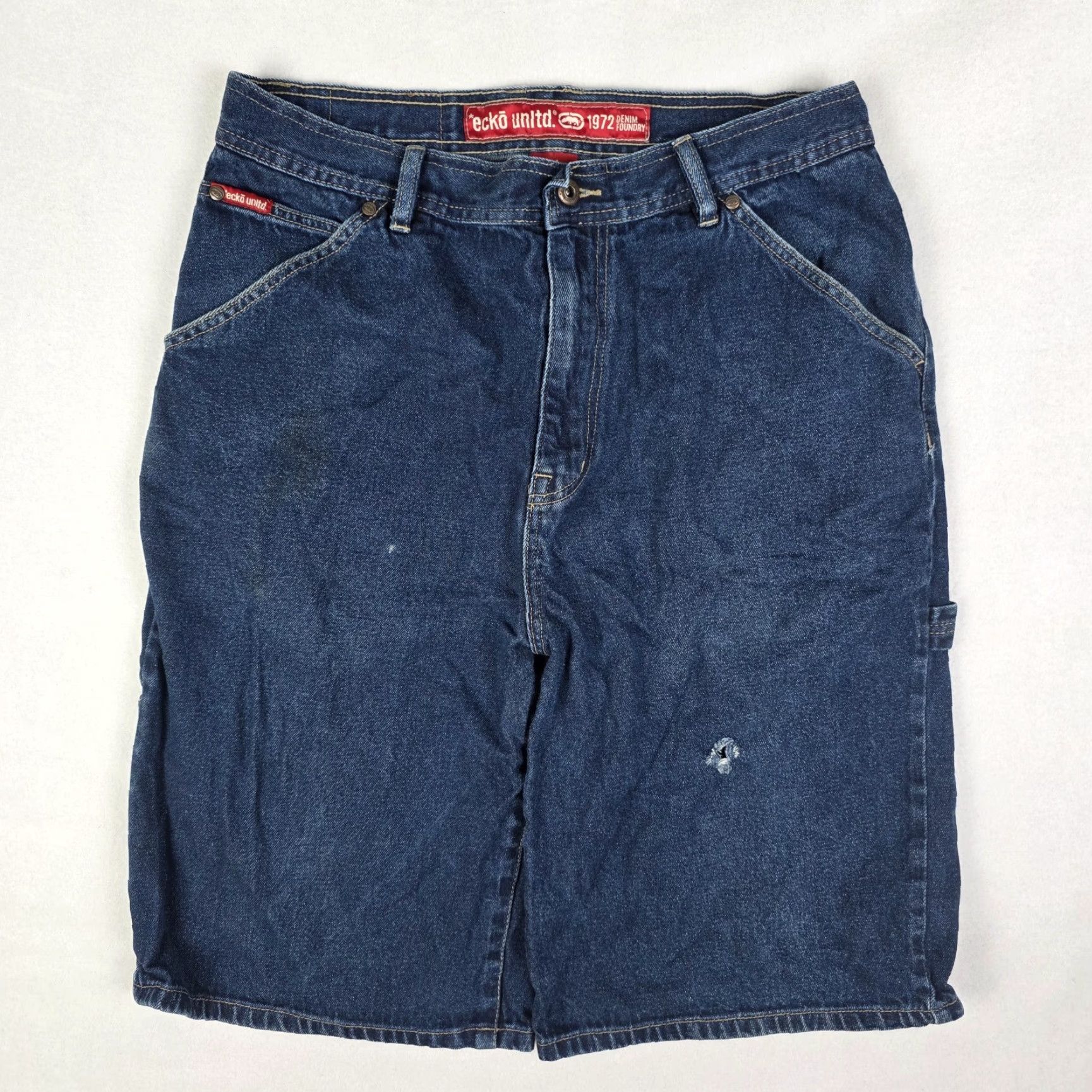 Ecko Unltd. VINTAGE Y2K Ecko Unltd Baggy Shorts Mens 34 Blue Carpenter Grunge Jorts Denim Size US 34 / EU 50 - 2 Thumbnail