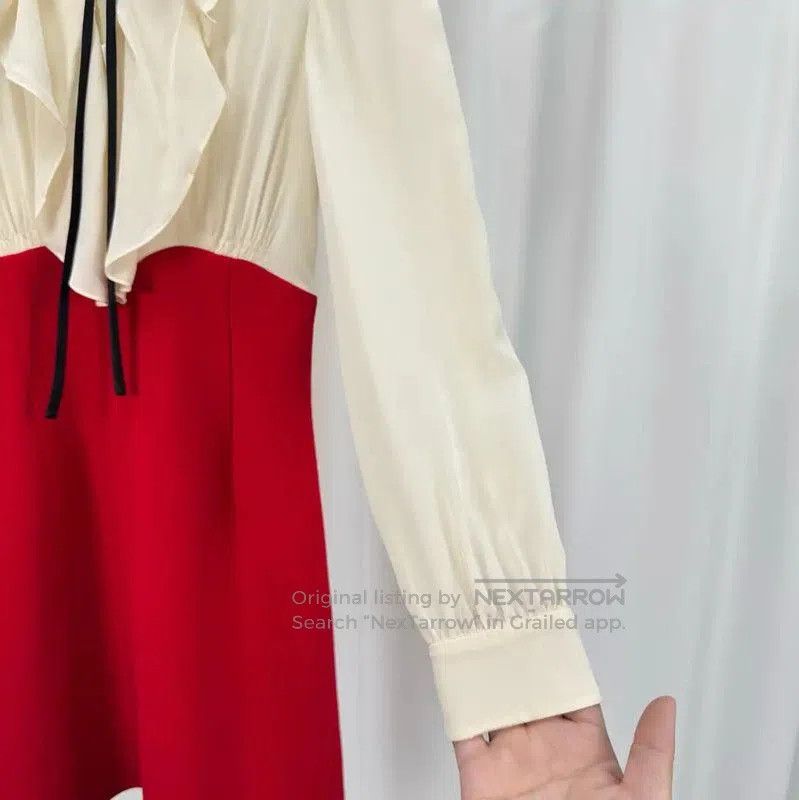 Miu Miu Miu Miu Color Block Silk Dress with Logo . Size S / US 4 / IT 40 - 4 Thumbnail