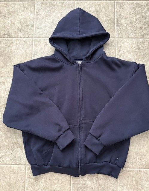 Vintage Vintage Navy Thermal Zip-Up Hoodie Size US XL / EU 56 / 4 - 1 Thumbnail