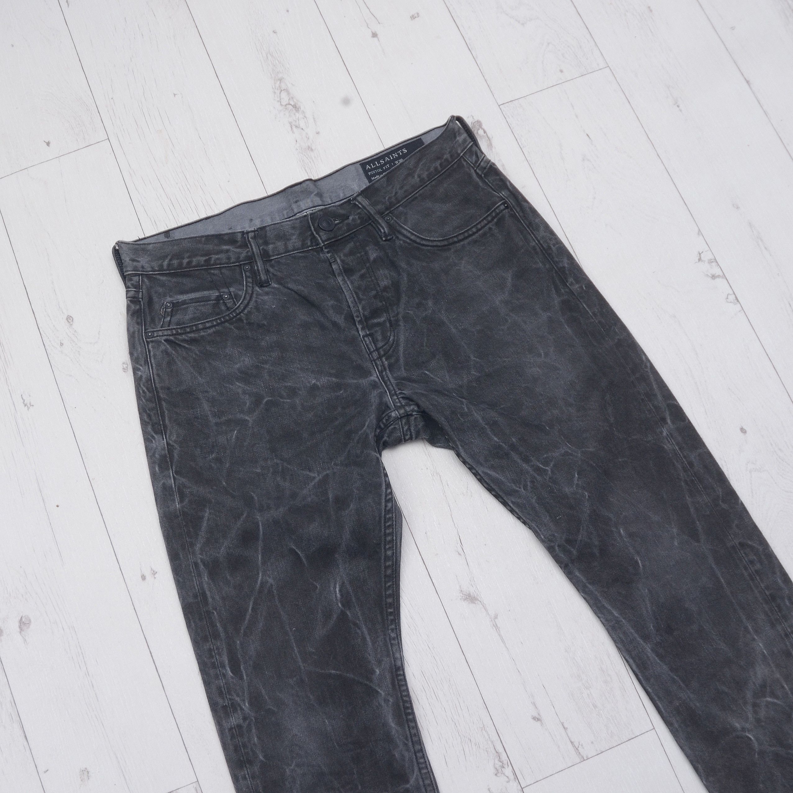 Allsaints × Vintage AllSaints Selvedge Gray Pistol Pit Denim Jeans Mens 30 Y2K Size US 30 / EU 46 - 4 Thumbnail
