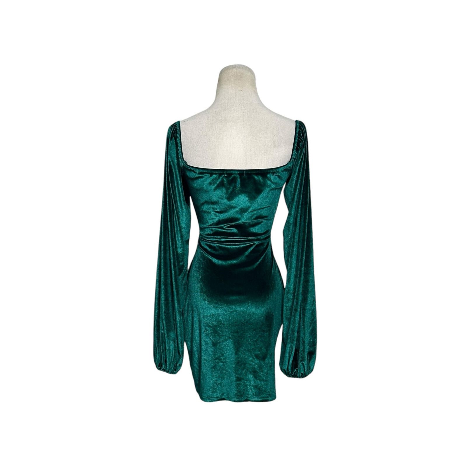 Shein Shein green velour front cut out mini dress size Small Size S / US 4 / IT 40 - 9 Thumbnail