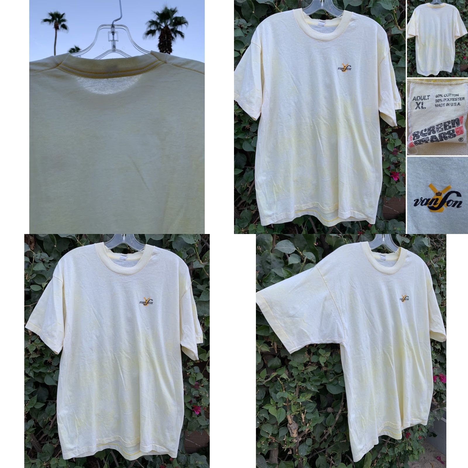 Vintage VINTAGE Screen Stars T Shirt Graphic Tee Short Sleeve XL Unisex Yellow 1980s Windmill Graphic Shirt Size US XL / EU 56 / 4 - 8 Thumbnail