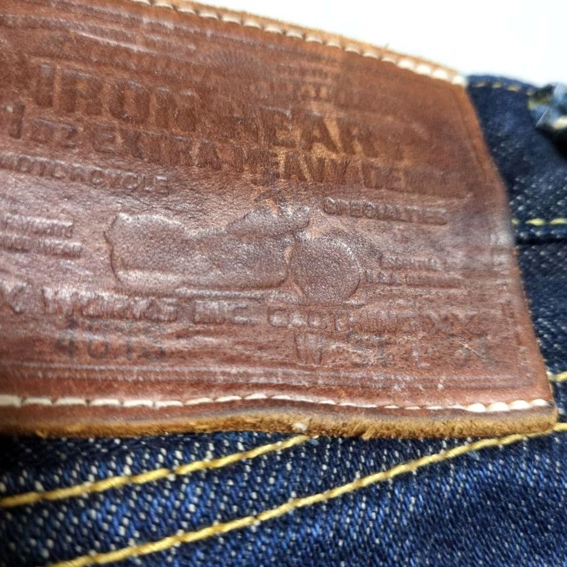 Iron Heart IRON HEART 461S Jeans Biker Denim 21oz W31 L34 Mens Blue Size US 31 - 3 Thumbnail