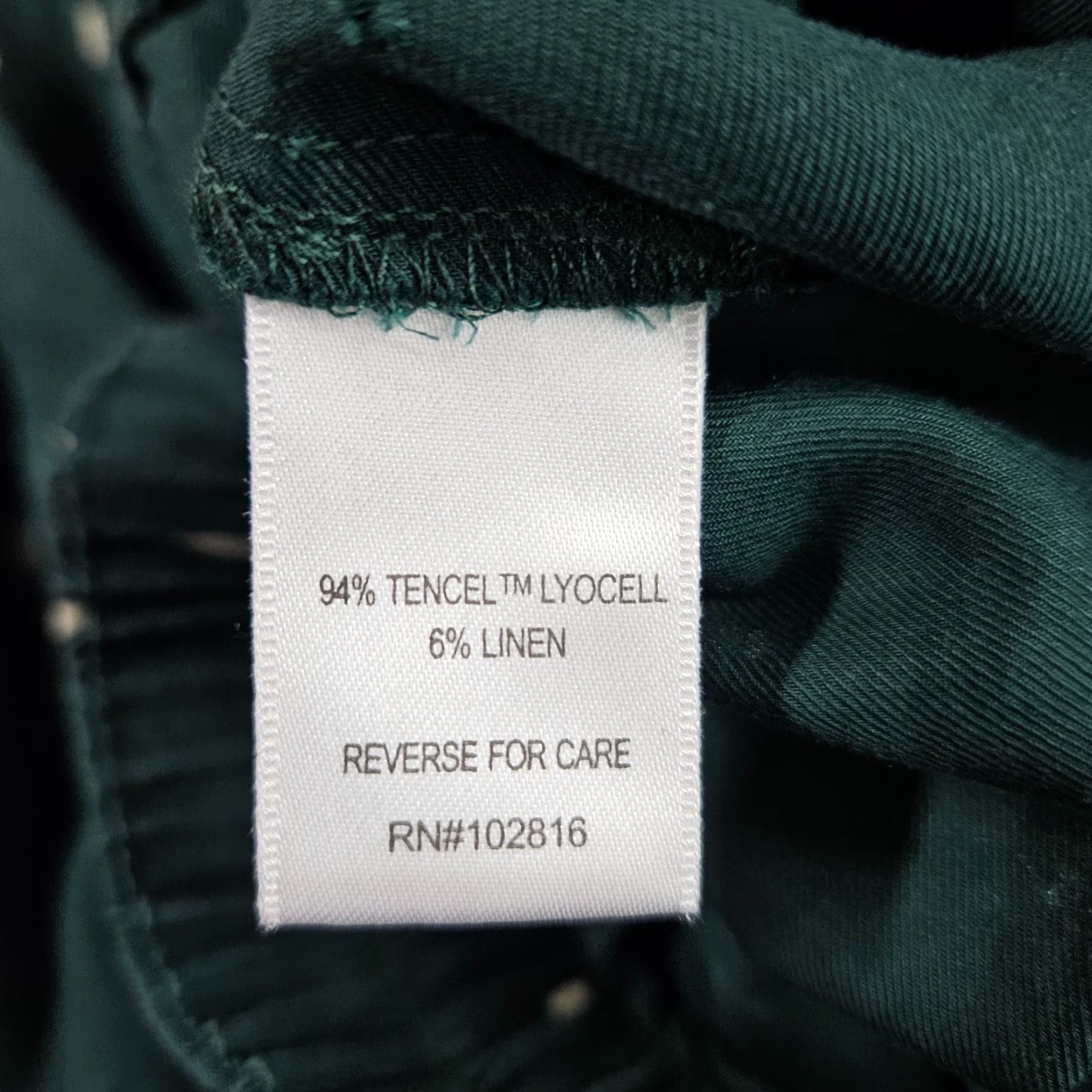 Vintage Garnet Hill Pants Womens Small Green Cropped Tencel Linen Drawstring Size 32" / US 10 / IT 46 - 6 Thumbnail