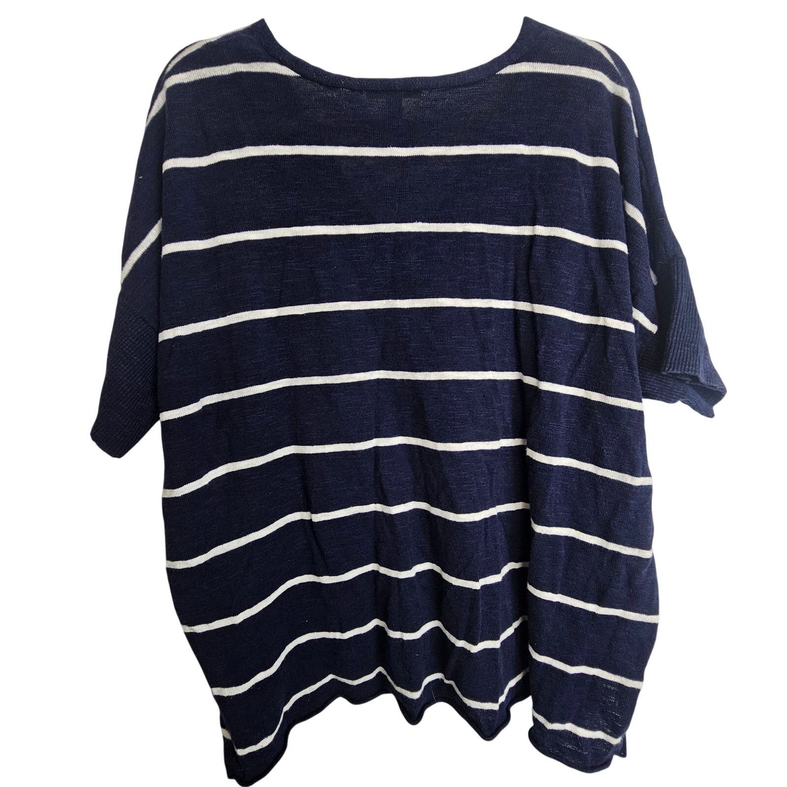 Eileen Fisher Eileen Fisher Womens Striped Linen Cotton Top L Coastal Size L / US 10 / IT 46 - 8 Thumbnail