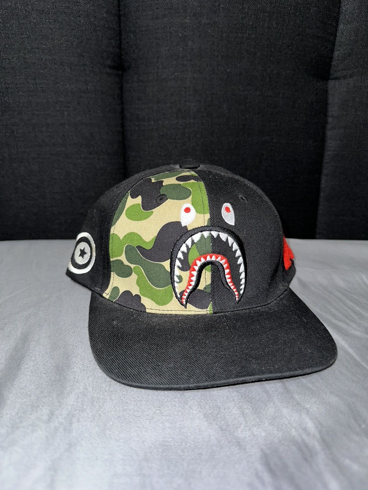 image of Wgm Bape Camo/shark Snapback, Men's