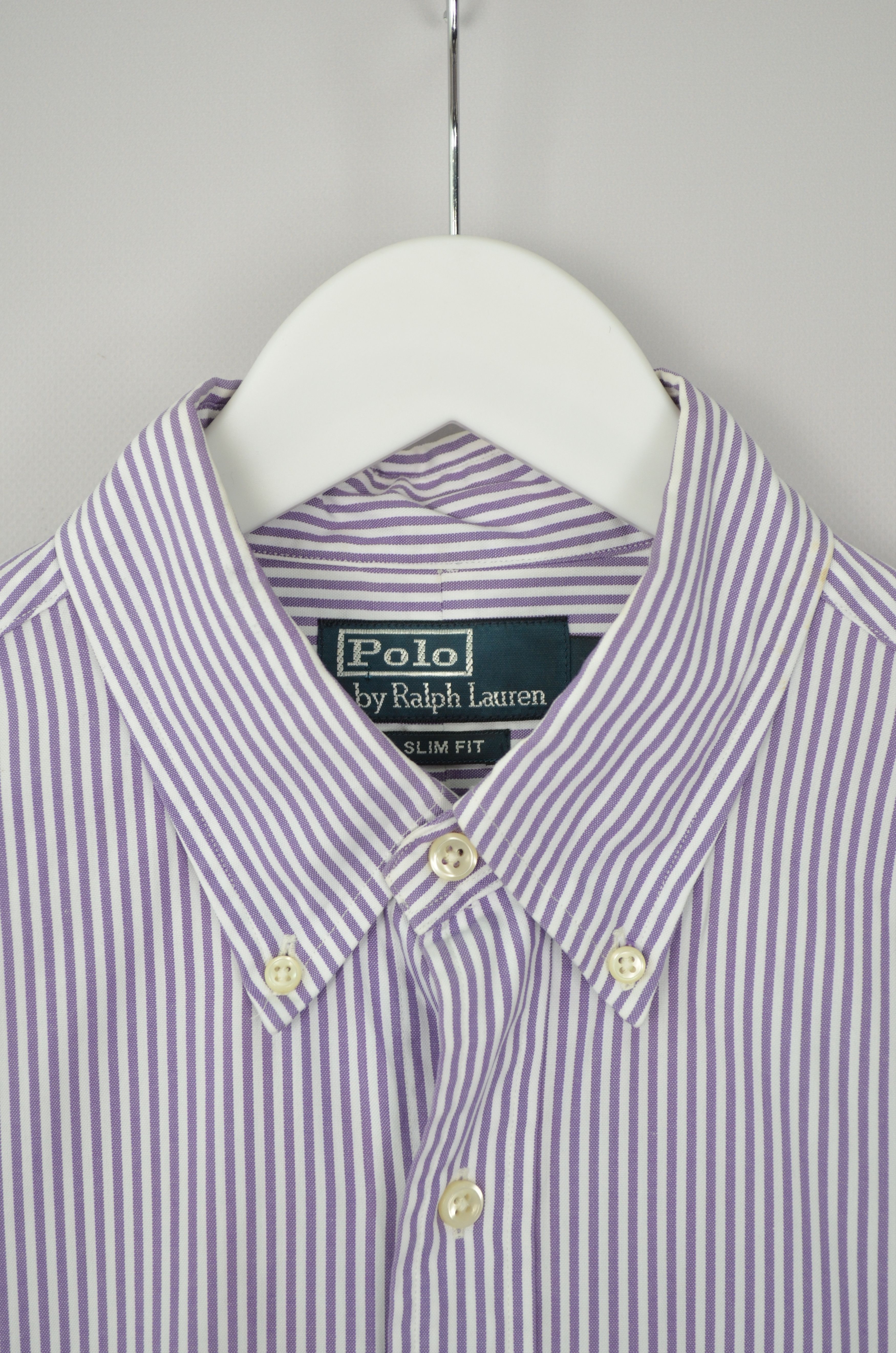 Designer × Polo Ralph Lauren Polo Ralph Lauren Violet Striped L/S Shirt Size 39/M Slim Size US M / EU 48-50 / 2 - 4 Thumbnail