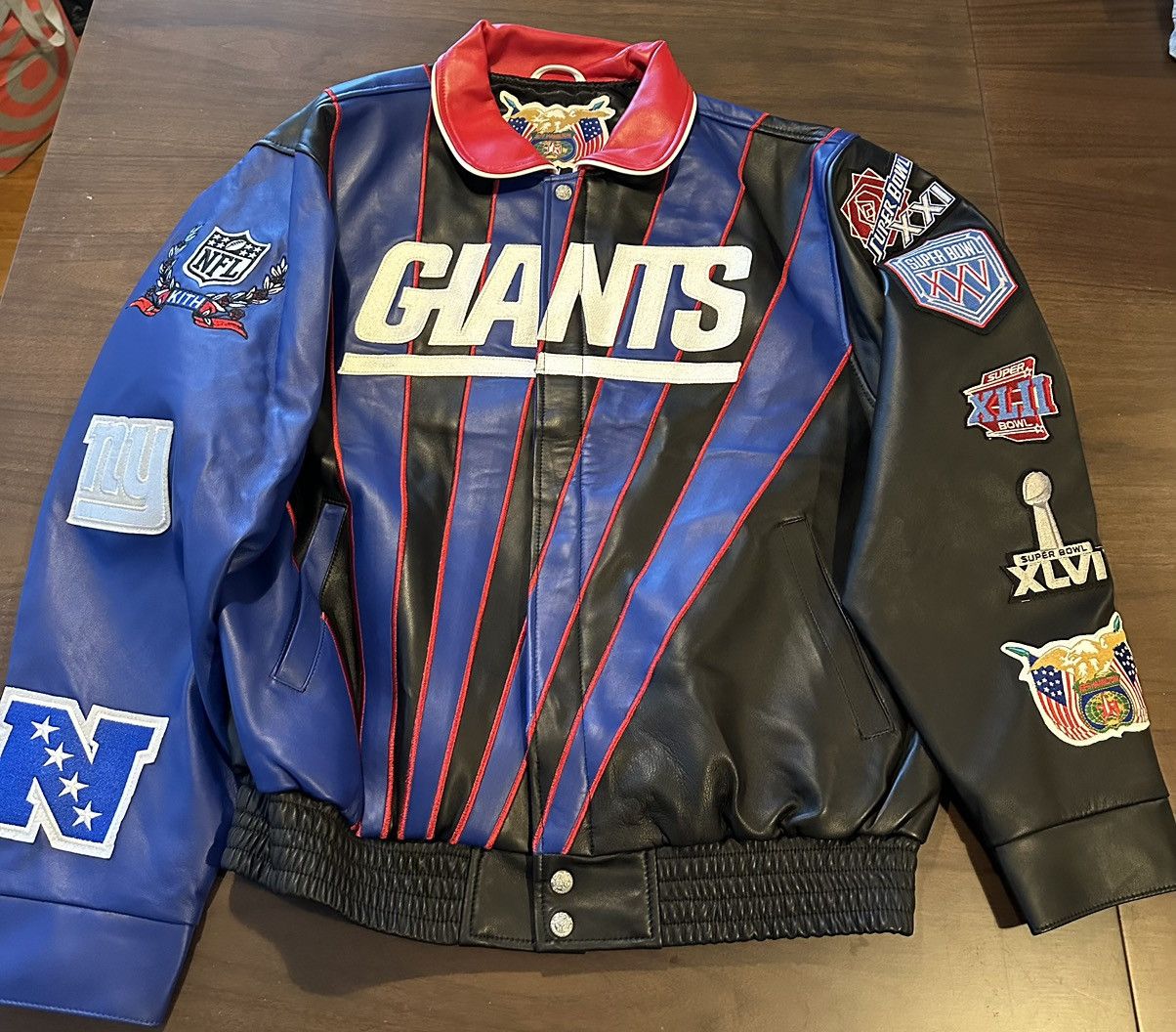 Vintage Jeff Hamilton New York Giants Varsity on sale Leather and cotton Jacket